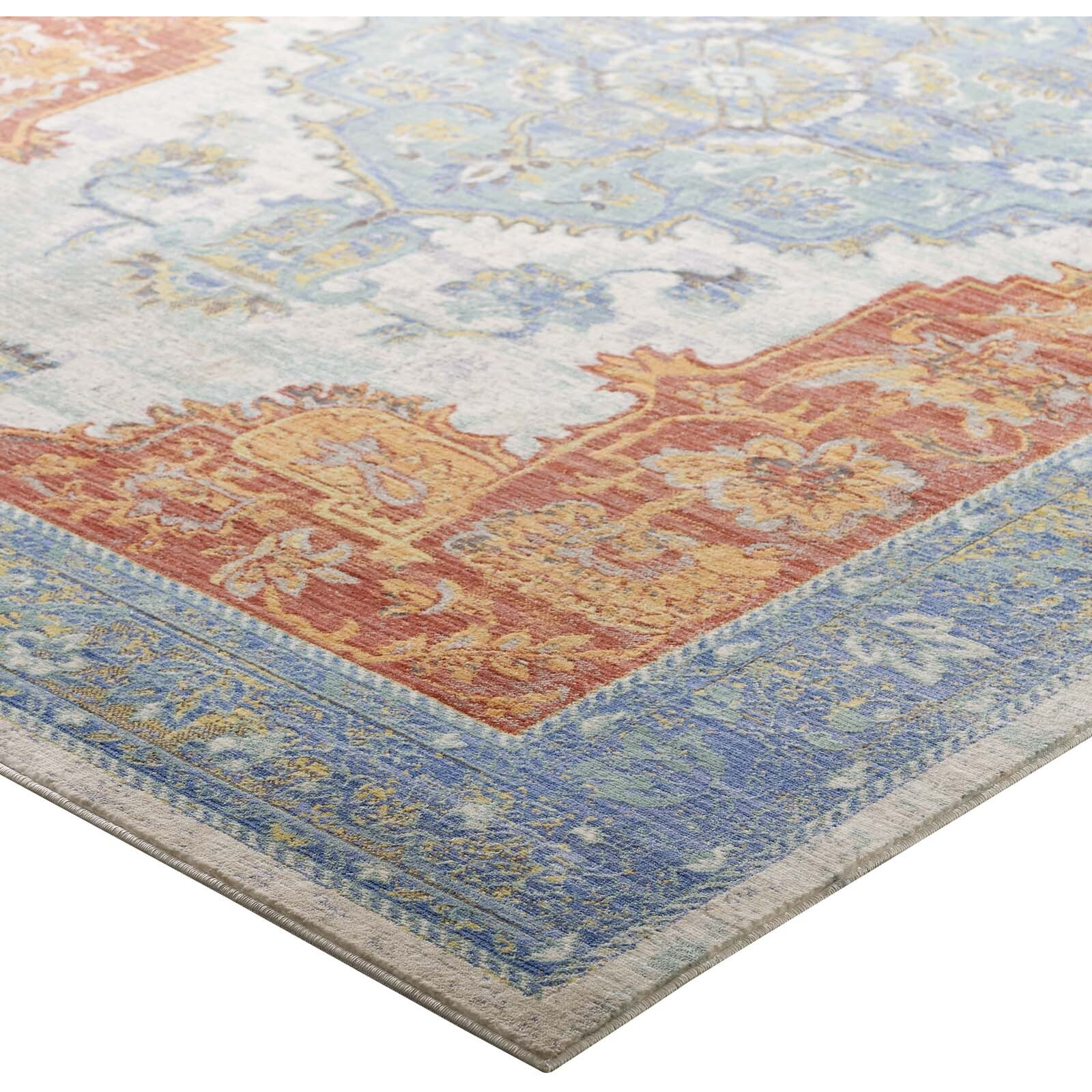 Citlali Distressed Southwestern Aztec 5x8 Area Rug - Multicolored