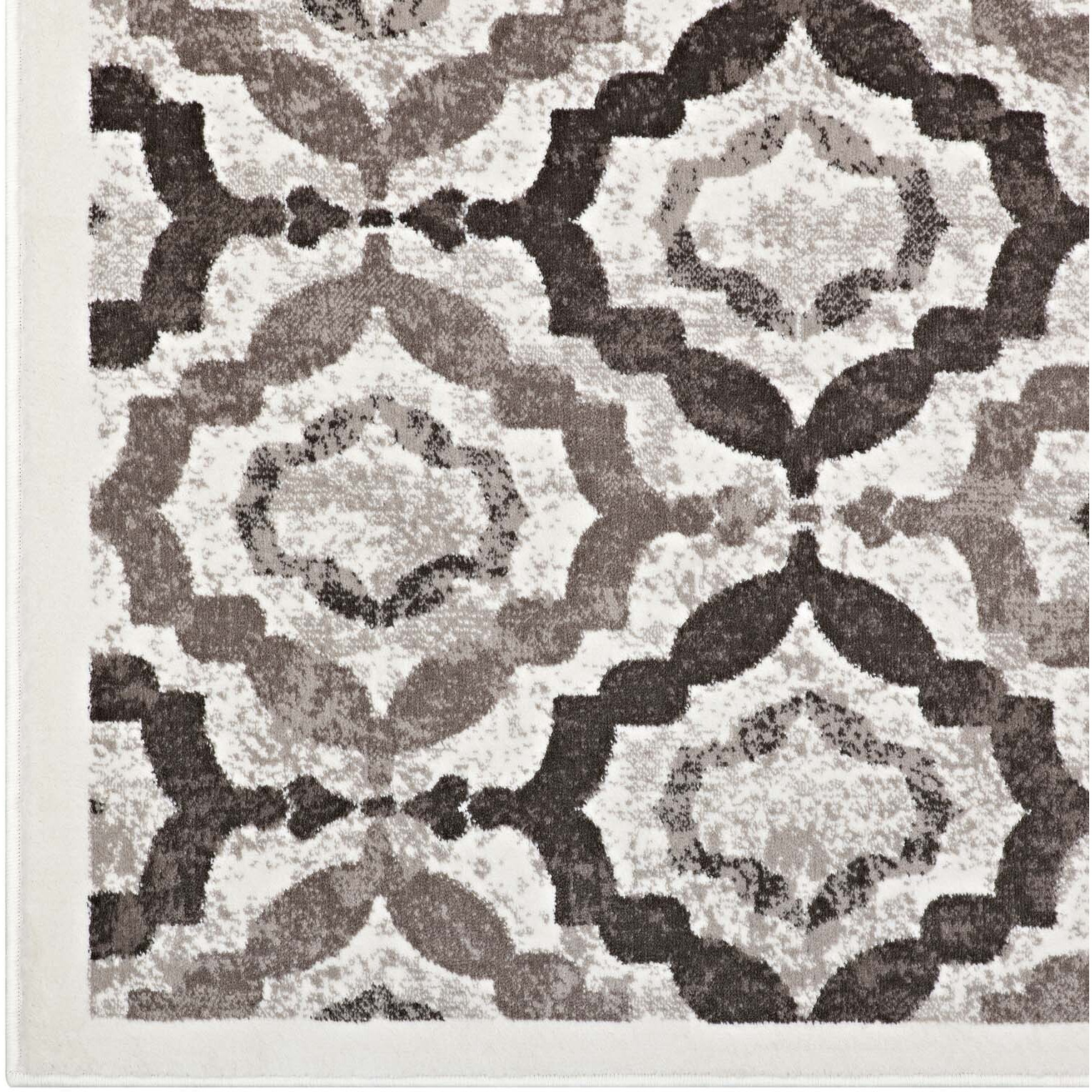 Kalinda Rustic Vintage Moroccan Trellis 8x10 Area Rug - Brown, Beige and Ivory