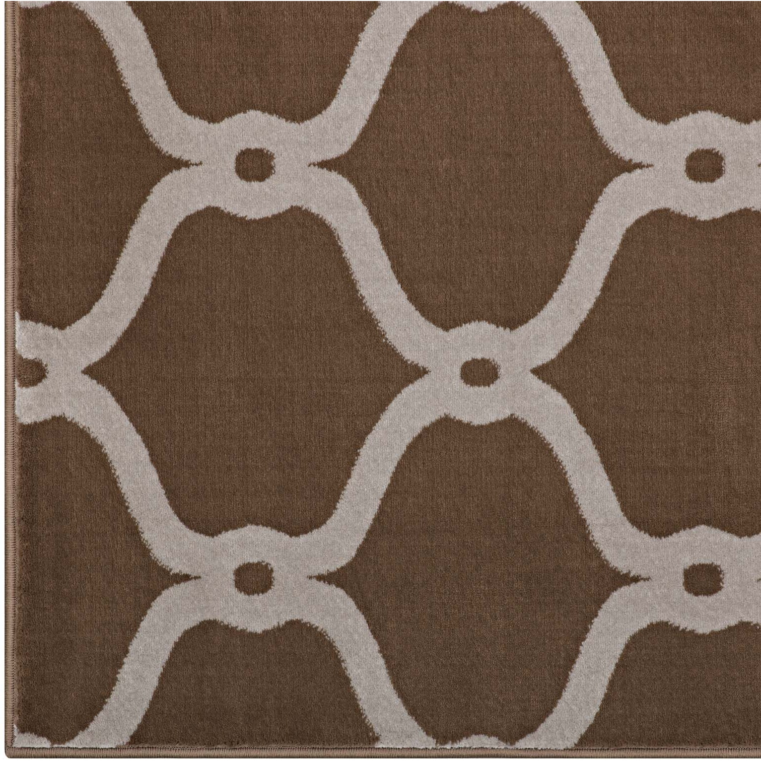 Beltara Chain Link Transitional Trellis 8x10 Area Rug - Dark Tan and Beige