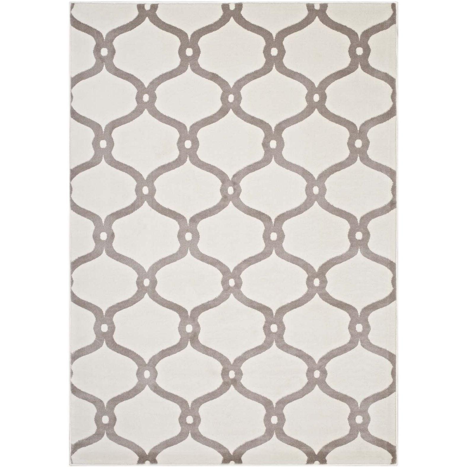 Beltara Chain Link Transitional Trellis 8x10 Area Rug - Beige and Ivory
