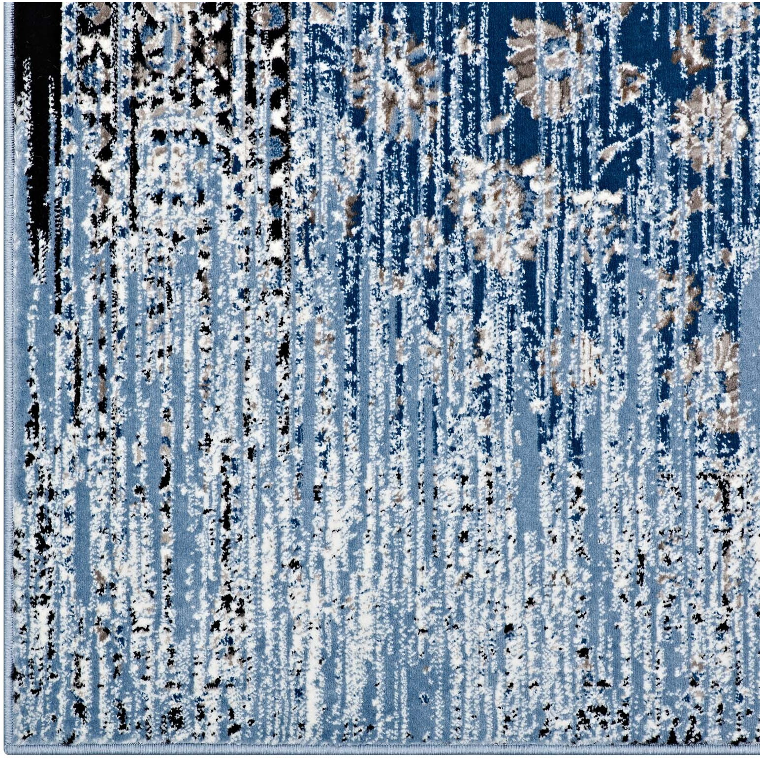 Chiara Distressed Floral Lattice Contemporary 8x10 Area Rug - Moroccan Blue