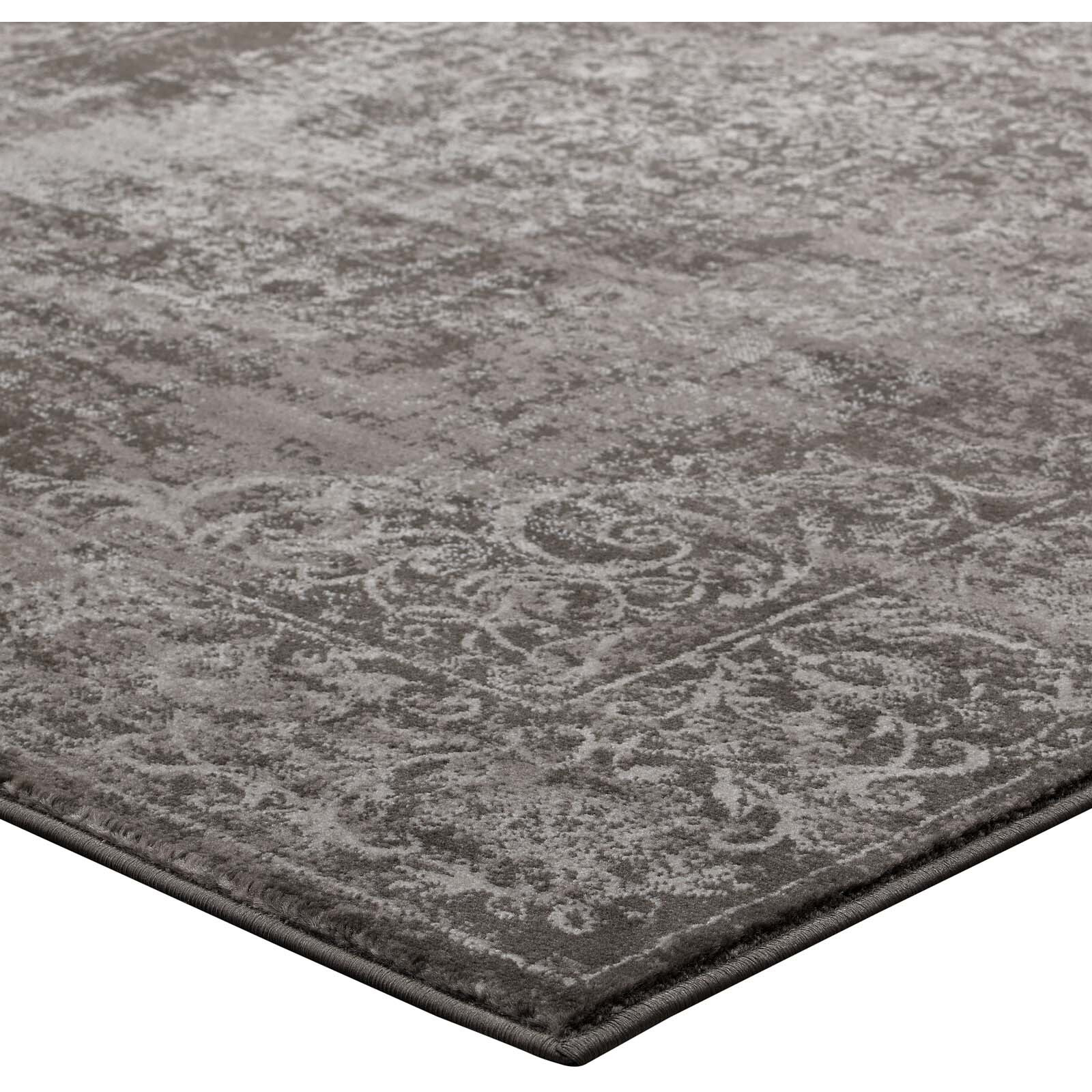 Gamela Rustic Vintage Ornate Floral Medallion 5x8 Area Rug - Antique Light and Dark Brown