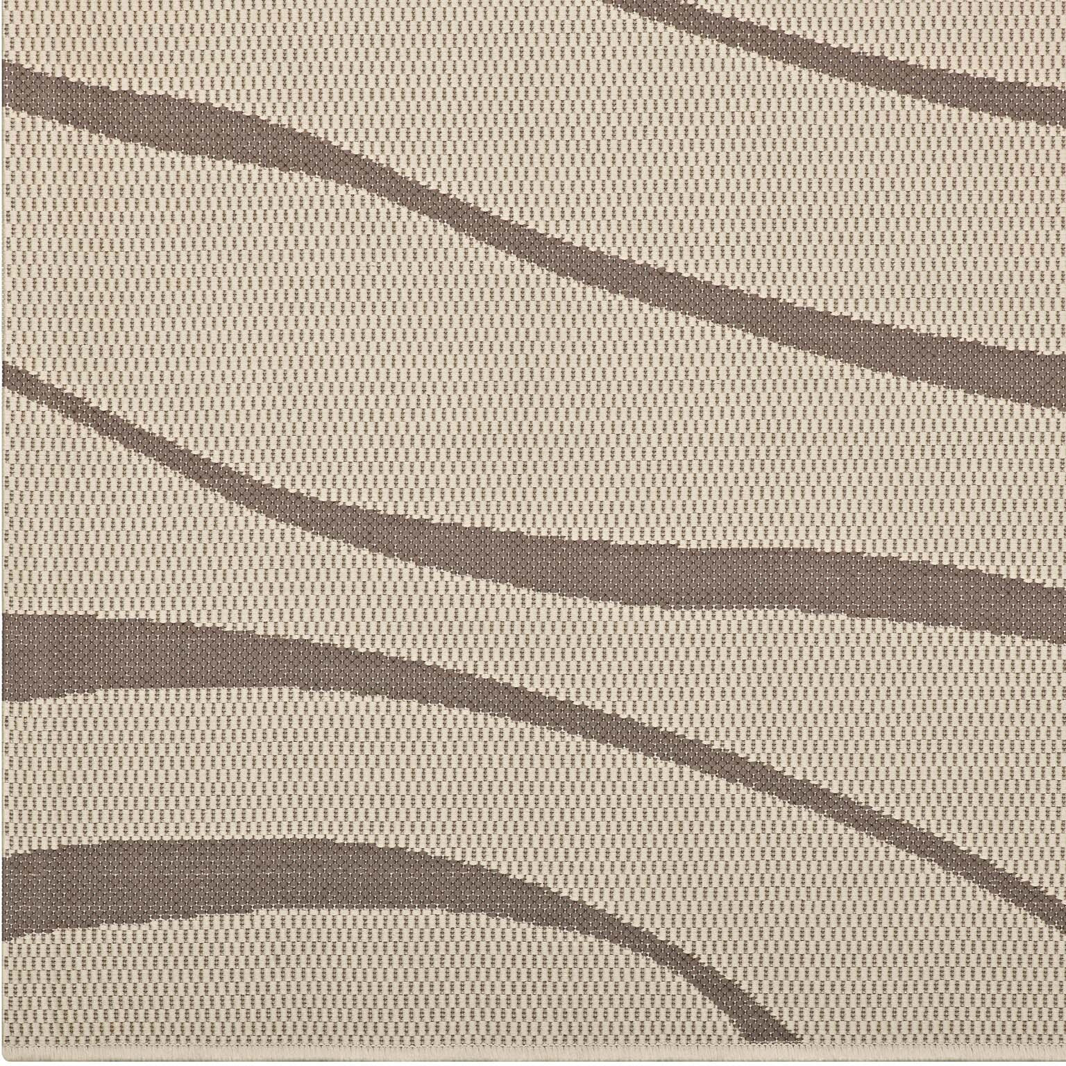 Surge Swirl Abstract 5x8 Indoor and Outdoor Area Rug - Light and Dark Beige