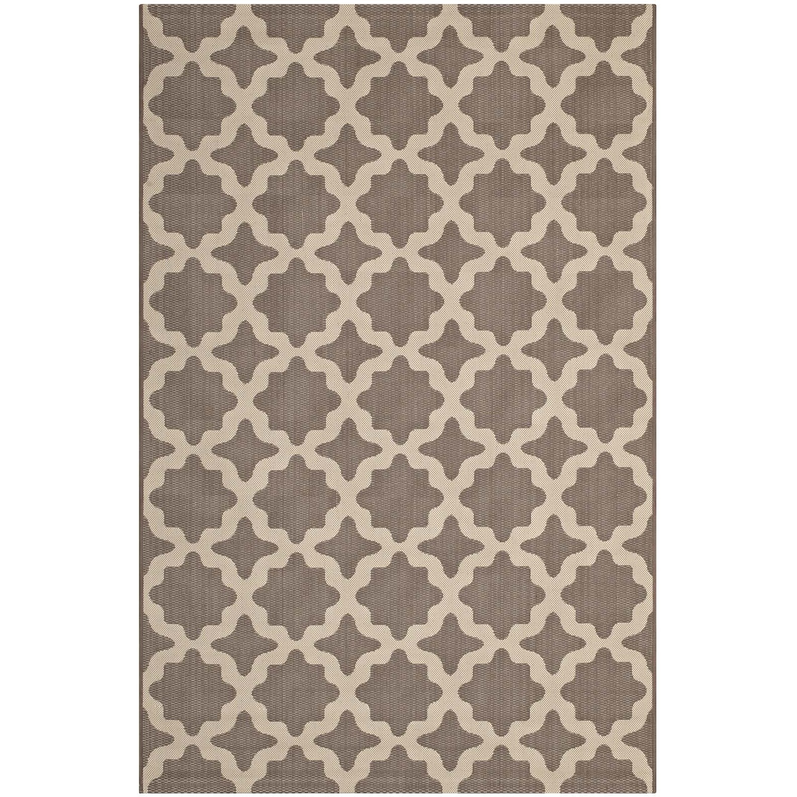 Cerelia Moroccan Trellis 8x10 Indoor and Outdoor Area Rug - Light and Dark Beige