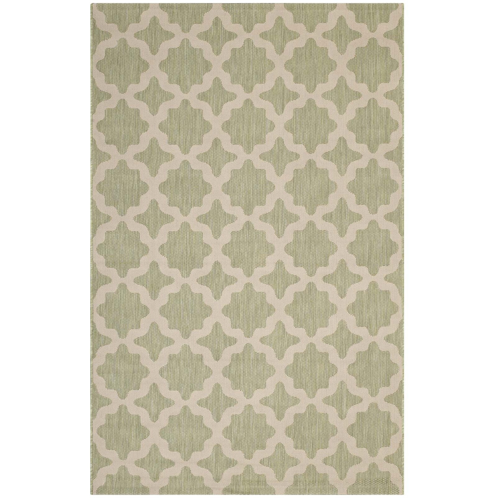Cerelia Moroccan Trellis 5x8 Indoor and Outdoor Area Rug - Beige and Light Green
