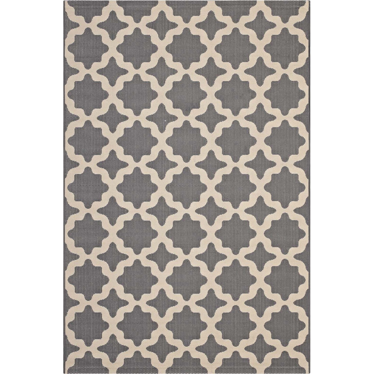 Cerelia Moroccan Trellis 8x10 Indoor and Outdoor Area Rug - Gray and Beige