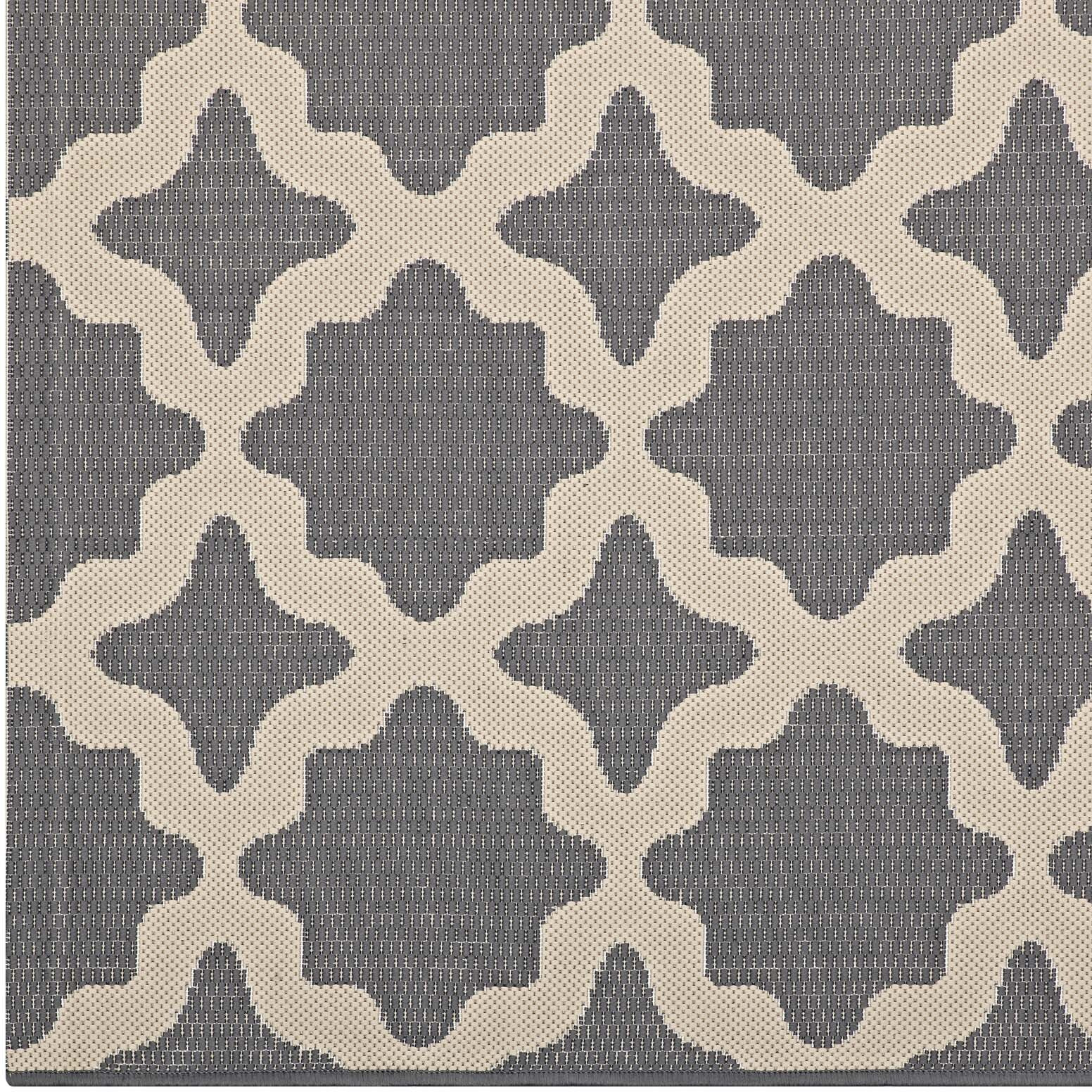 Cerelia Moroccan Trellis 8x10 Indoor and Outdoor Area Rug - Gray and Beige