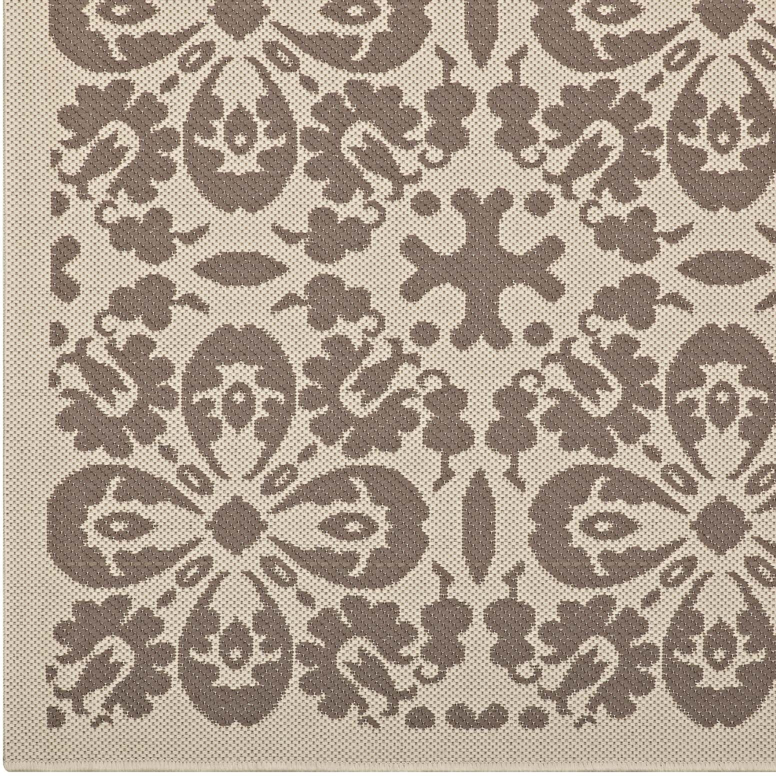 Ariana Vintage Floral Trellis 8x10 Indoor and Outdoor Area Rug - Light and Dark Beige