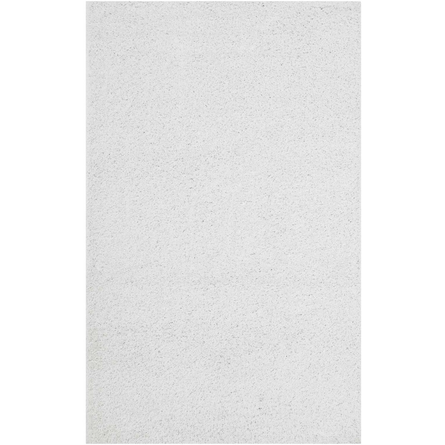 Enyssa Solid 5x8 Shag Area Rug - Ivory White