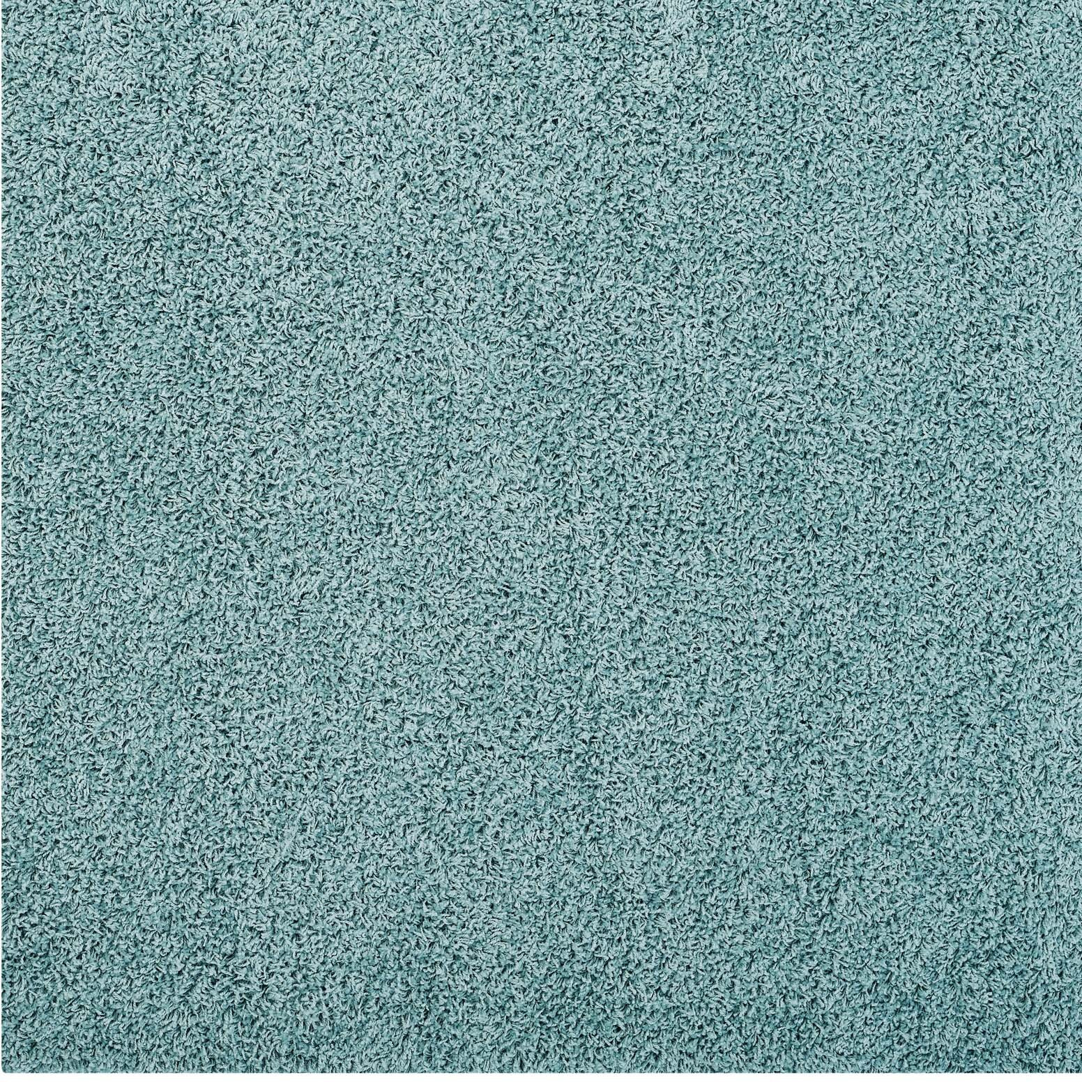 Enyssa Solid 5x8 Shag Area Rug - Aqua Blue and Ivory