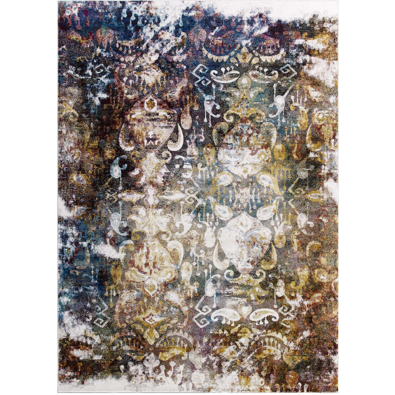 Success Jayla Transitional Distressed Vintage Floral Moroccan Trellis 4x6 Area Rug - Multicolored