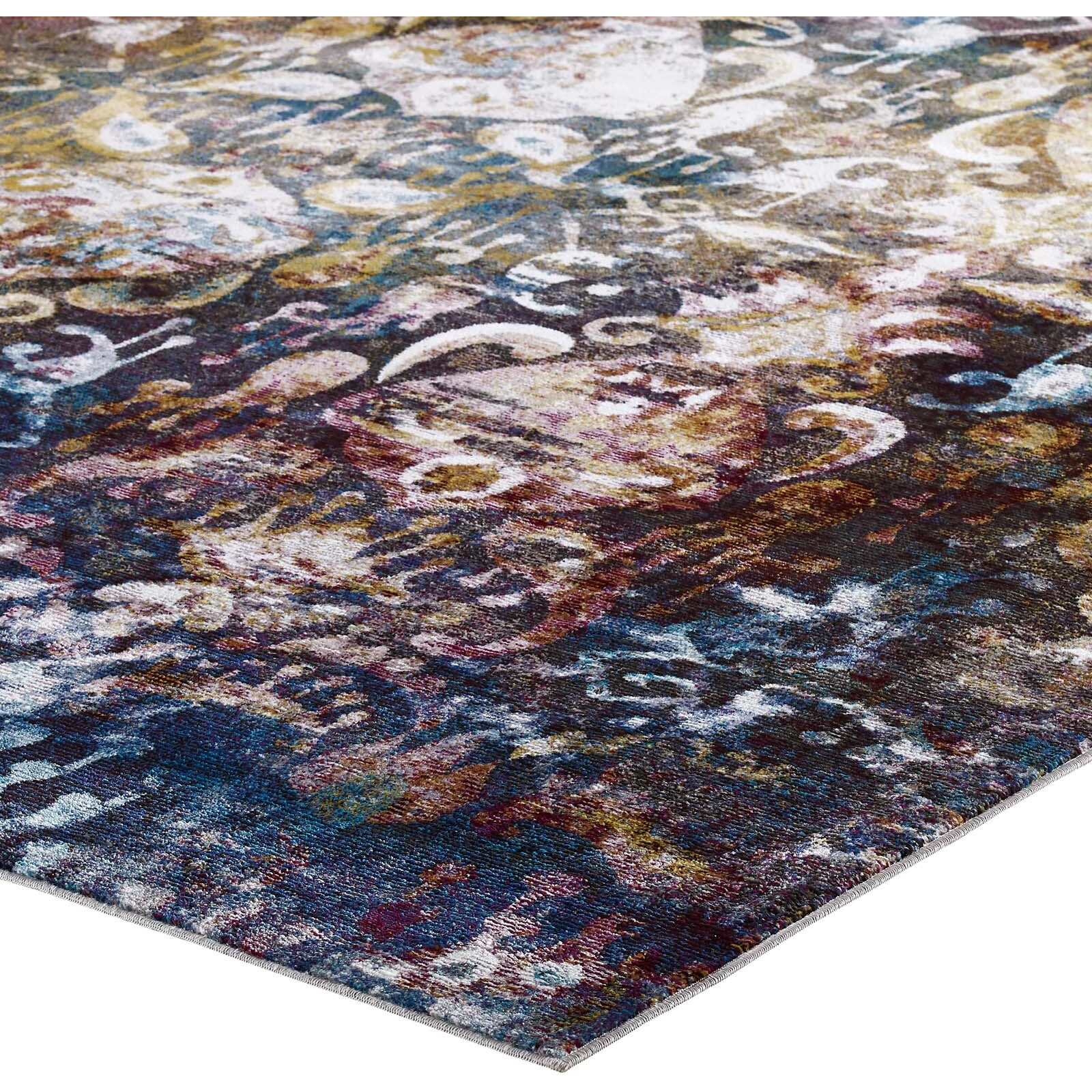 Success Jayla Transitional Distressed Vintage Floral Moroccan Trellis 4x6 Area Rug - Multicolored