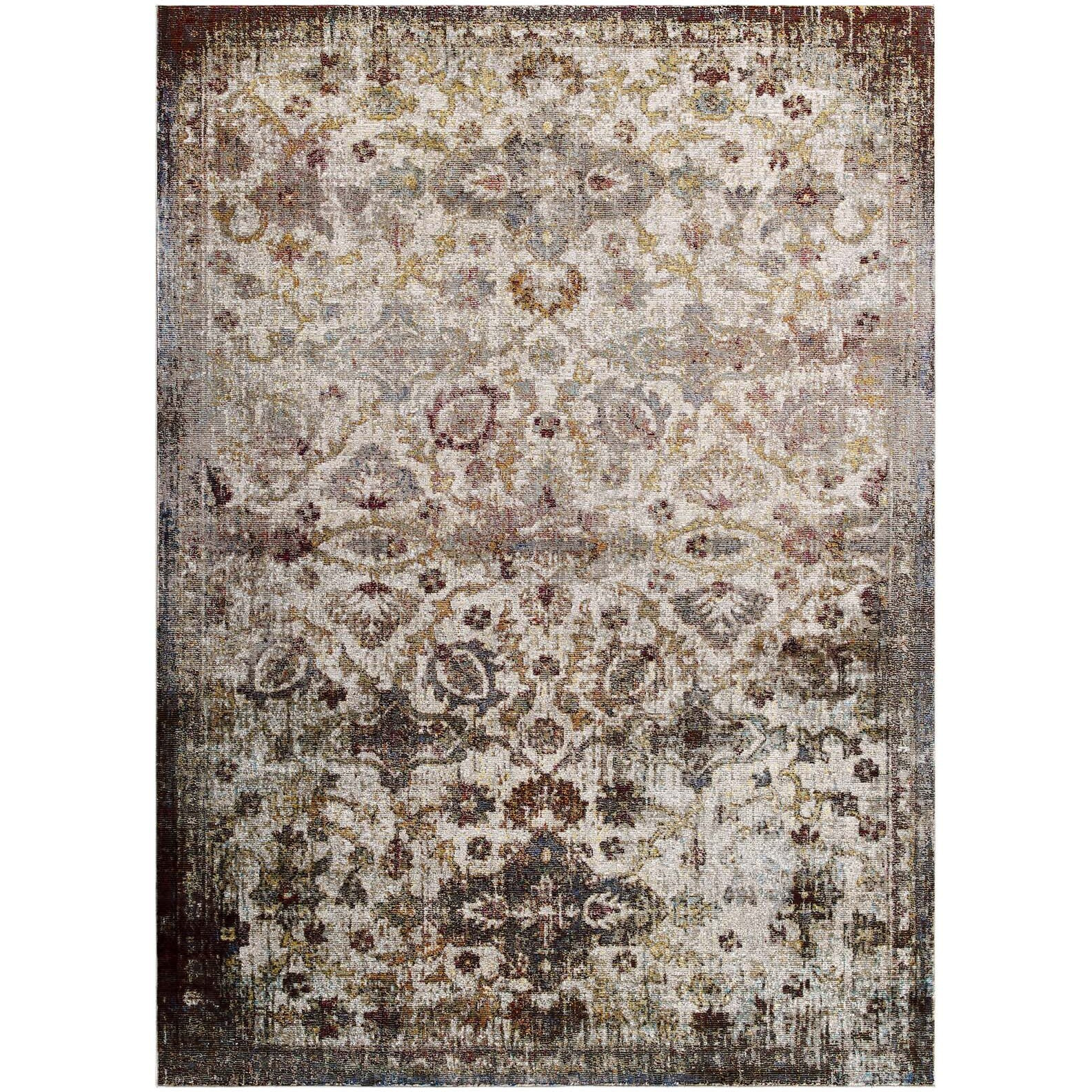 Success Kaede Distressed Vintage Floral Moroccan Trellis 4x6 Area Rug - Multicolored