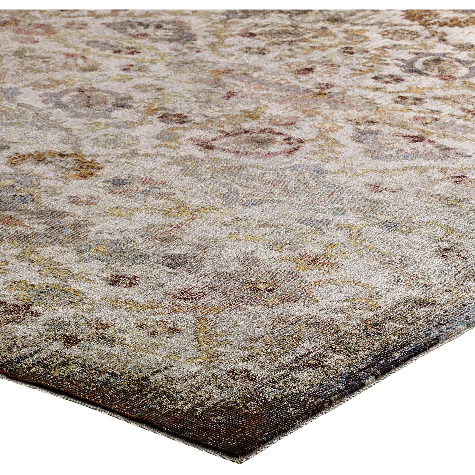 Success Kaede Distressed Vintage Floral Moroccan Trellis 4x6 Area Rug - Multicolored