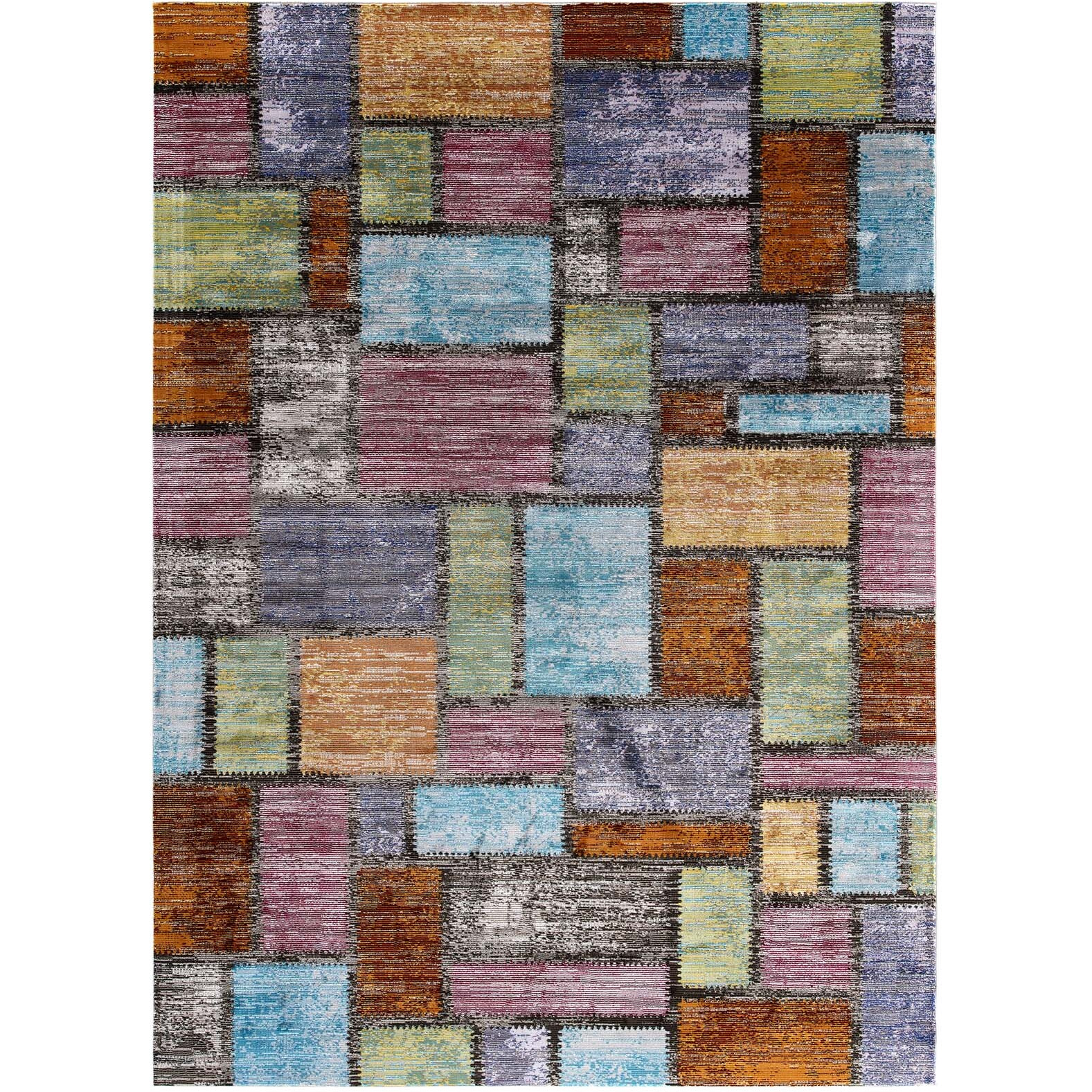 Success Nyssa Abstract Geometric Mosaic 5x8 Area Rug - Multicolored