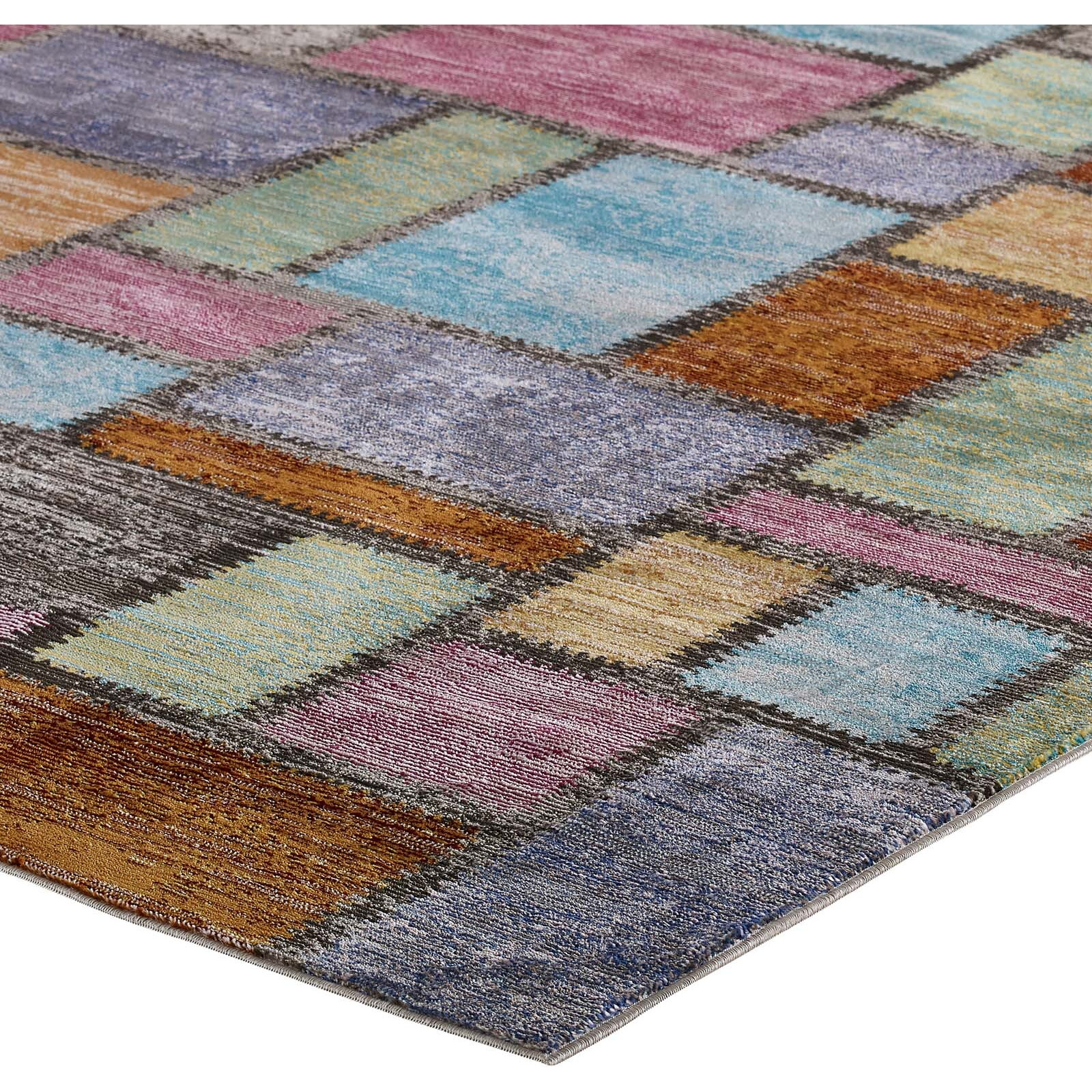 Success Nyssa Abstract Geometric Mosaic 5x8 Area Rug - Multicolored