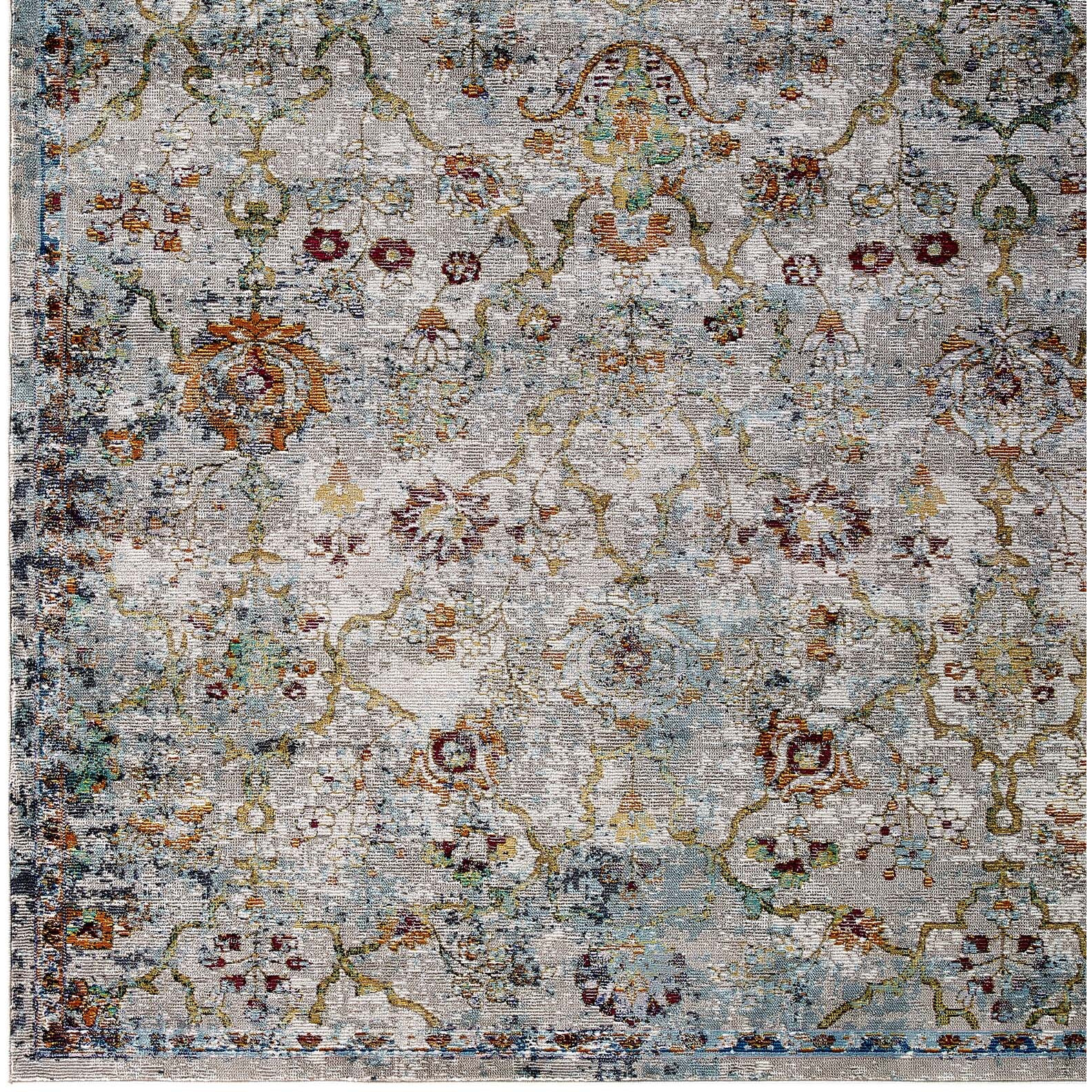 Success Manuka Distressed Vintage Floral Lattice 4x6 Area Rug - Multicolored