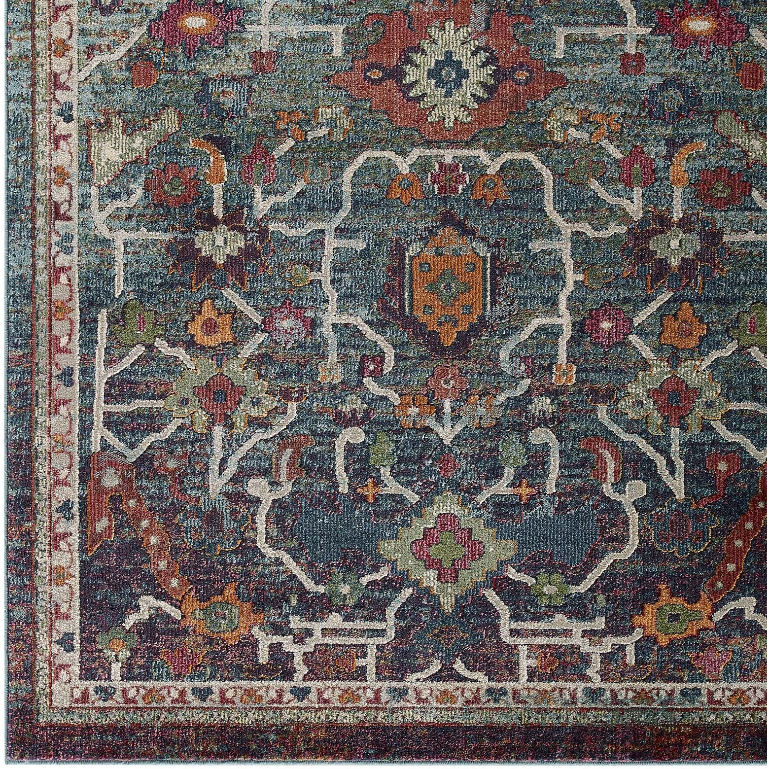 Tribute Every Distressed Vintage Floral 5x8 Area Rug - Multicolored