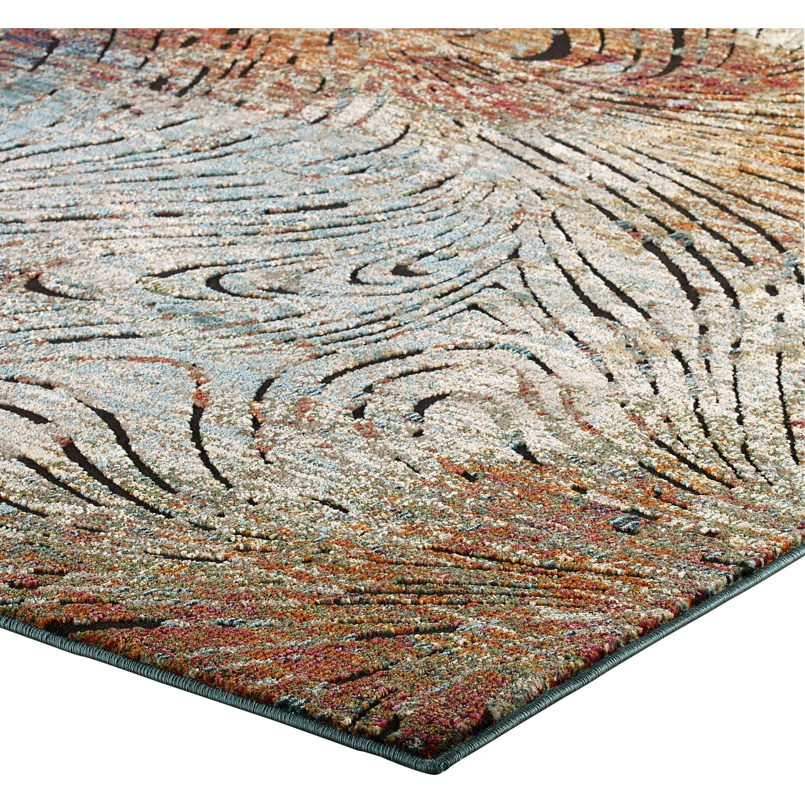 Tribute Ember Contemporary Modern Vintage Mosaic 5x8 Area Rug - Multicolored
