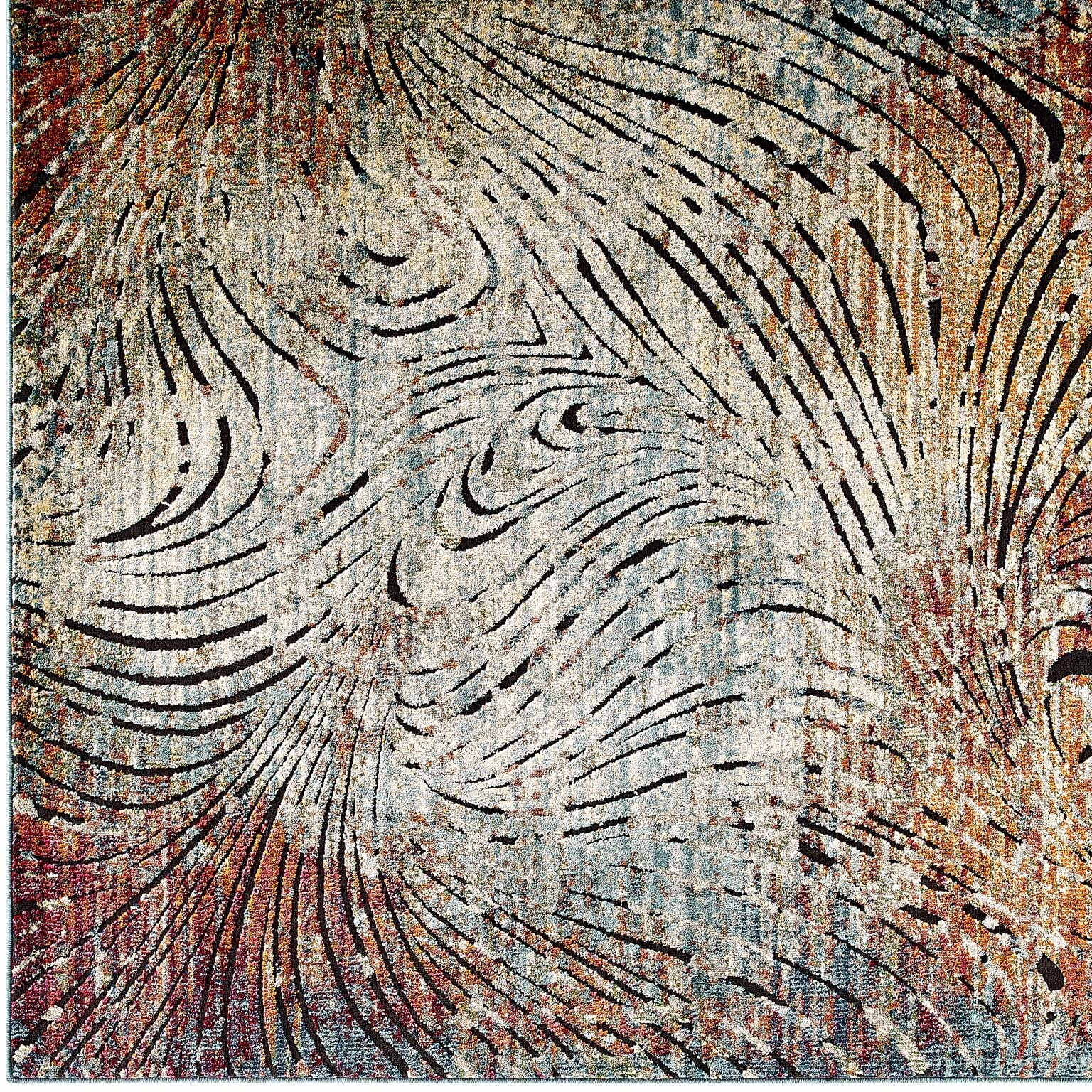 Tribute Ember Contemporary Modern Vintage Mosaic 5x8 Area Rug - Multicolored
