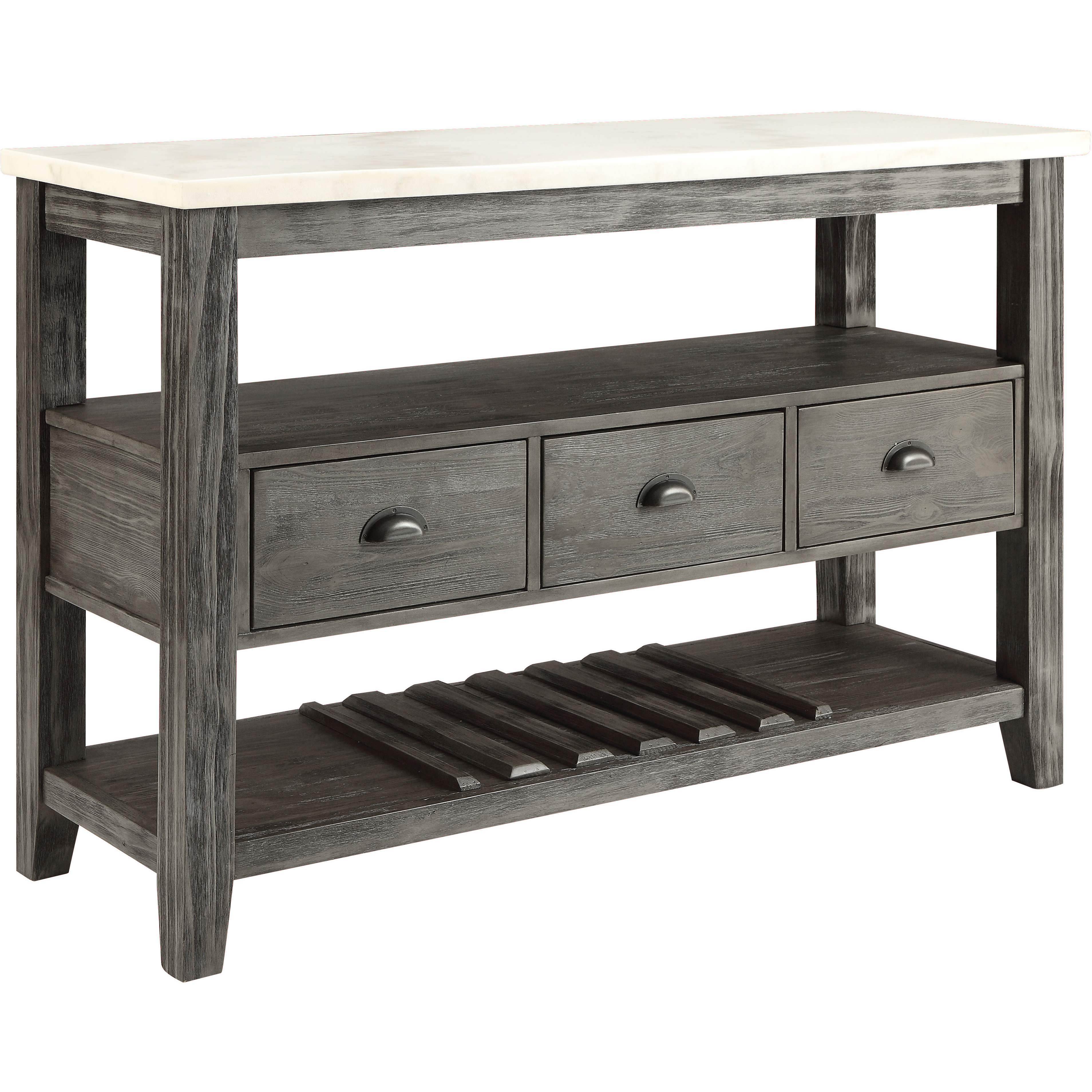 Merel - Server White Marble & Gray Oak