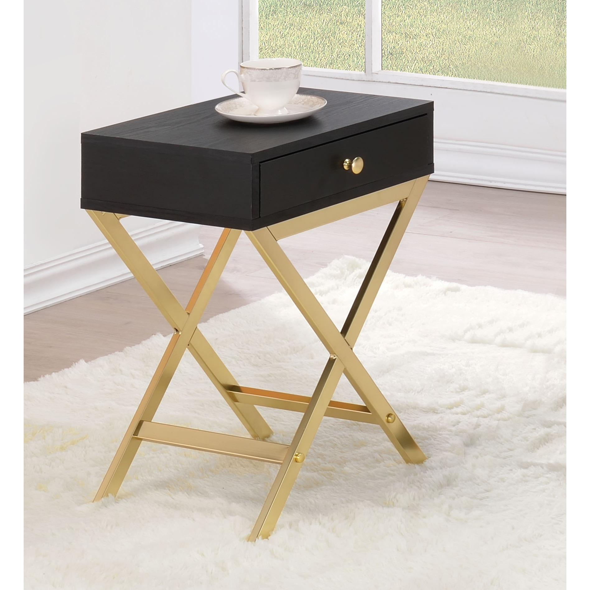 Koren - Side Table Black & Brass