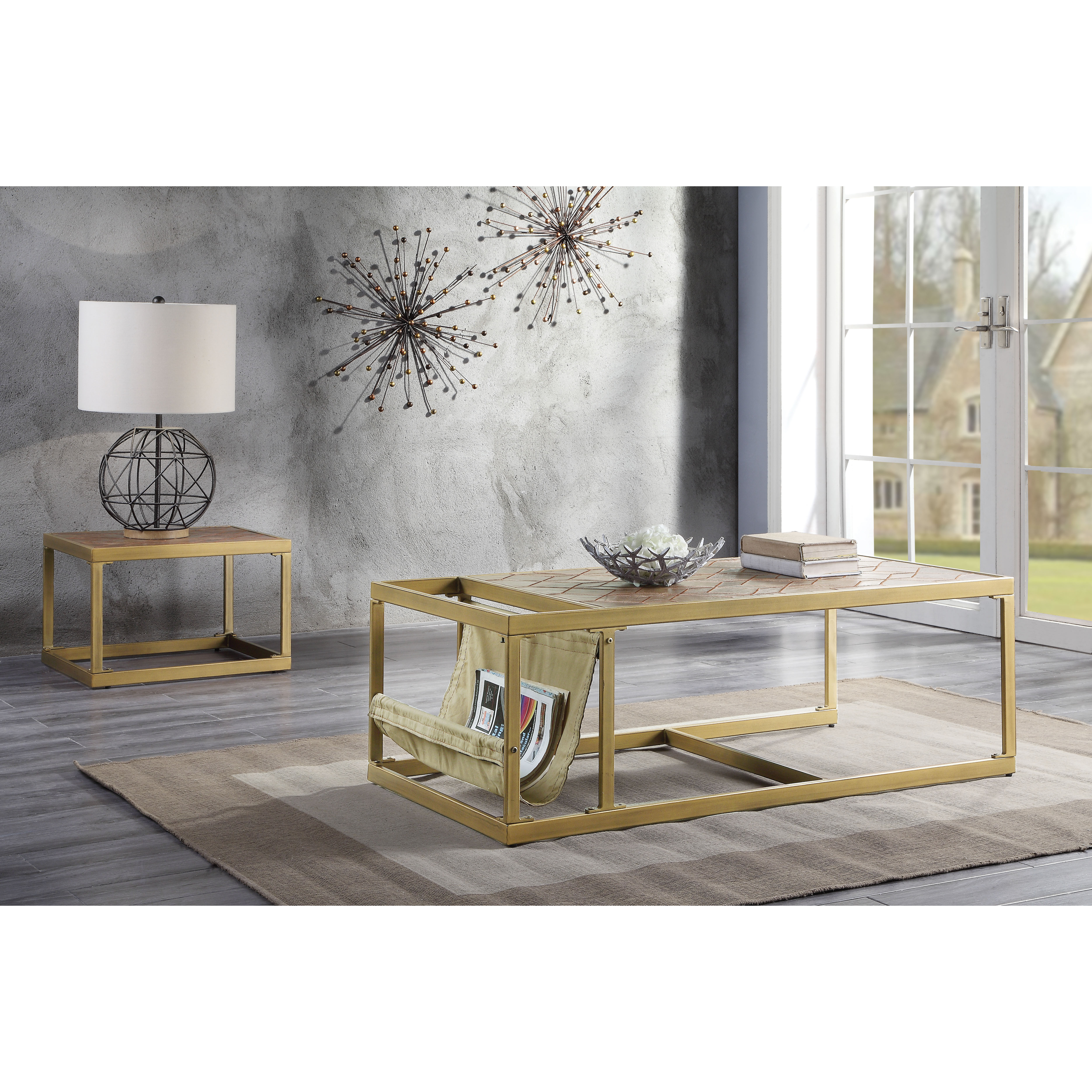 Genevieve - Coffee Table Retro Brown Top Grain Leather