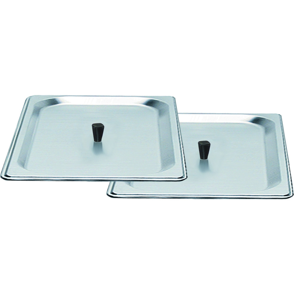 Two 1/2 Size Stainless Lids