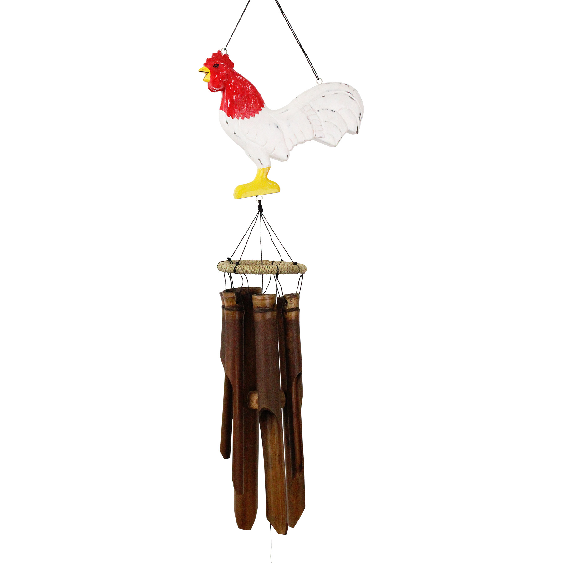 Blizzard Rooster Silhouette Bamboo Wind Chime