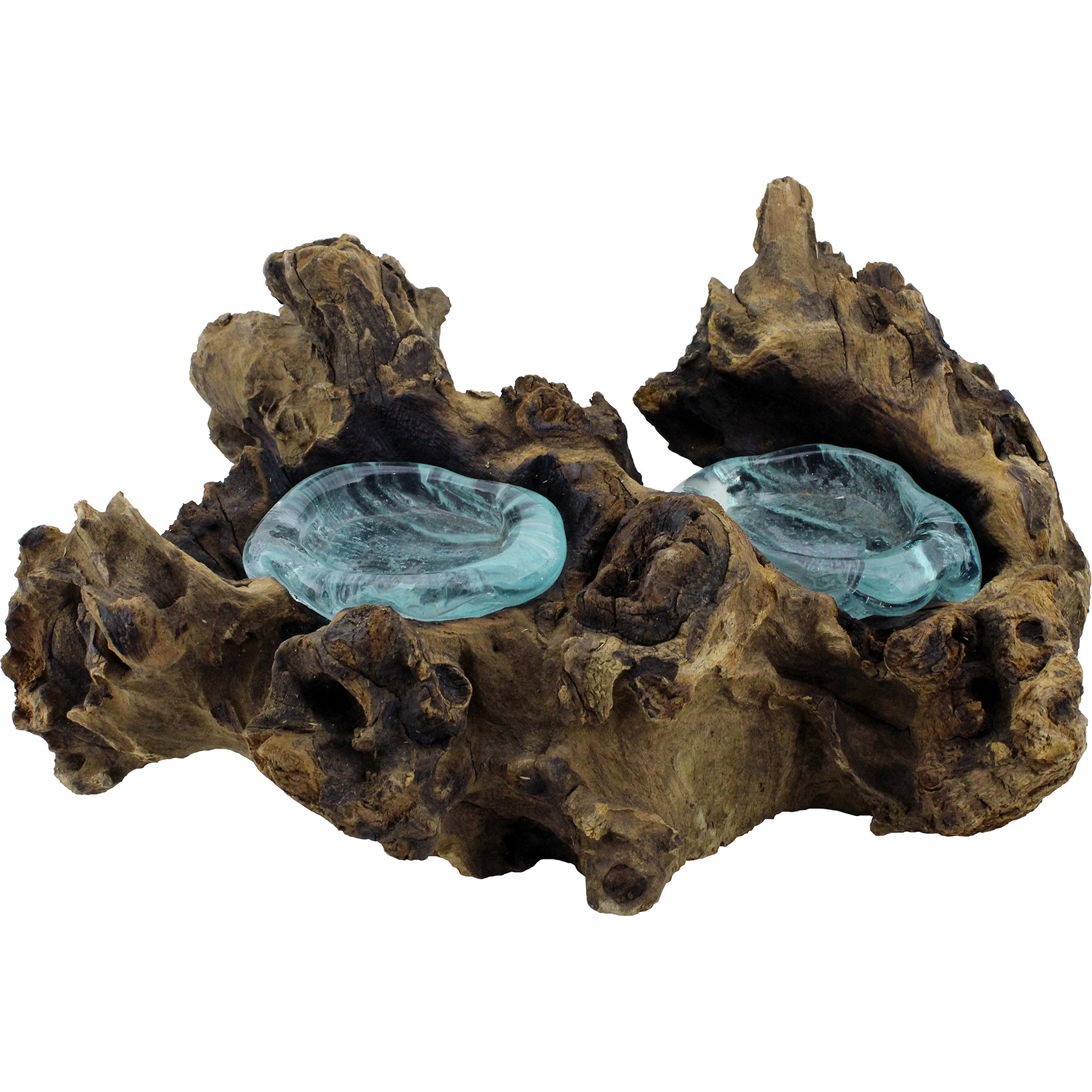 Double Cohasset Molten Glass Candle Holder