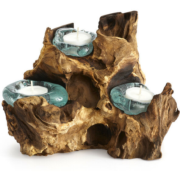 Triple Cohasset Molten Glass Candle Holder