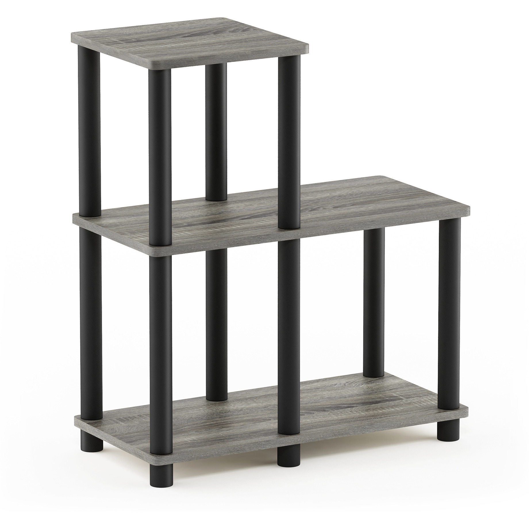 Furinno Turn-N-Tube Accent Decorative Shelf, French Oak Grey/Black