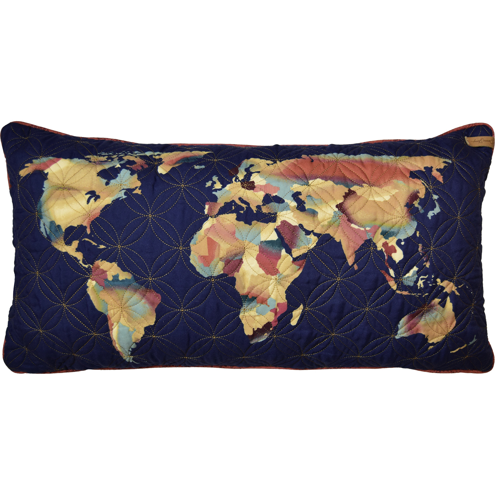 Cinnamon Spice World Map Decorative Pillow