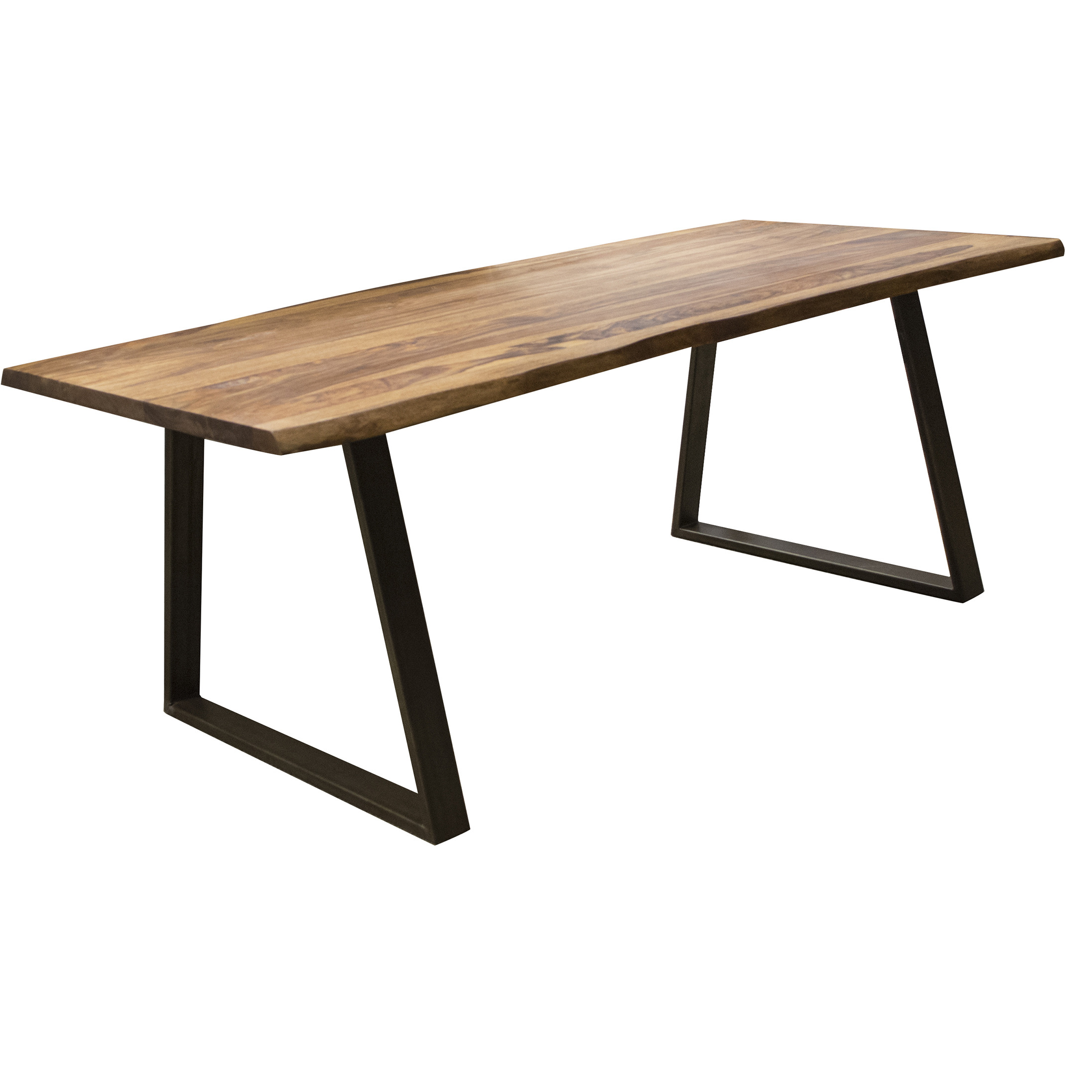 Dining Table 63" x 35" with Rosewood Top and Metal Legs, Seats 4 to 6
