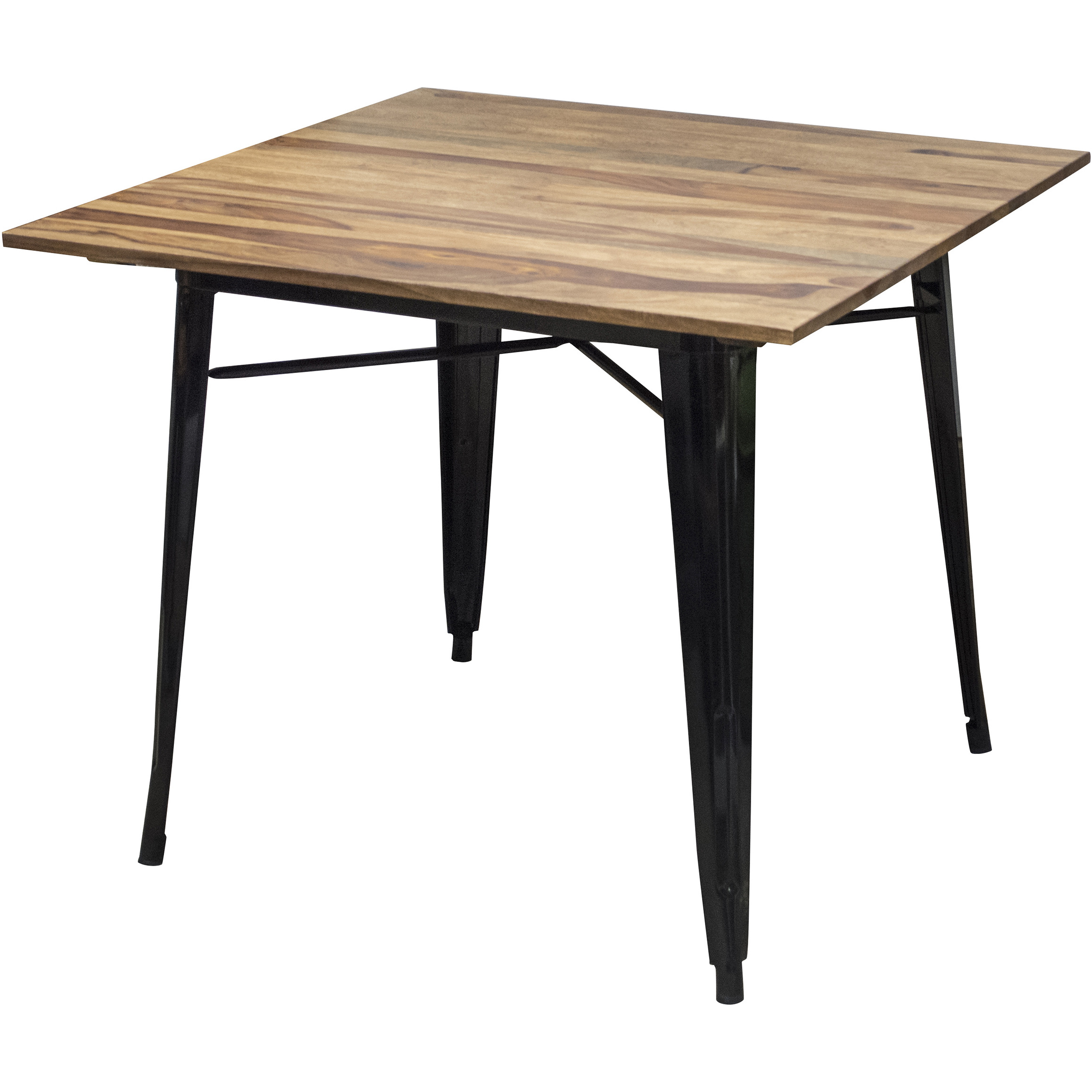 Dining Table 36" x 36" with Rosewood Top and Metal Legs, Seats 2 to 4