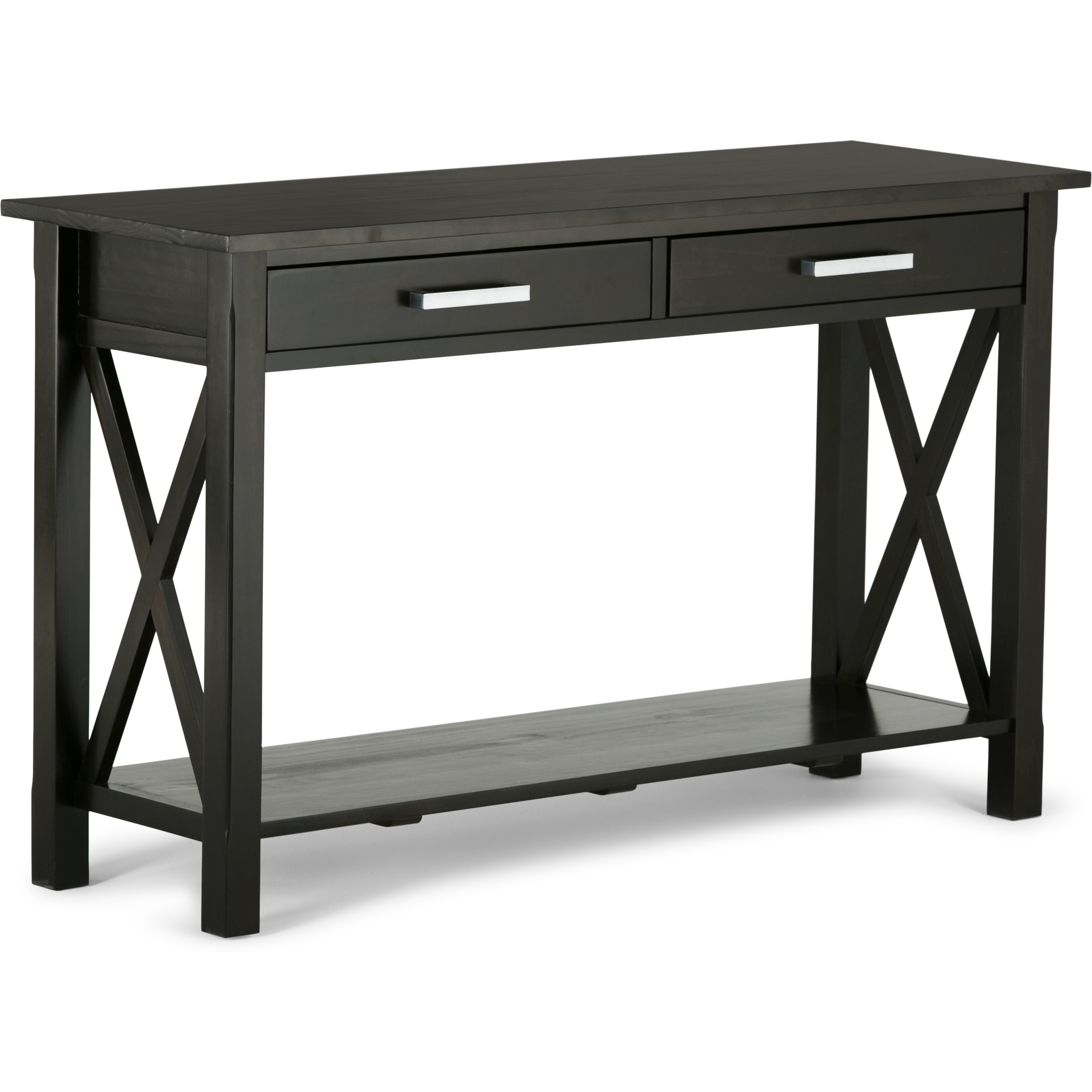 Kitchener Solid Wood 47 inch Wide Contemporary Console Sofa Table in Hickory Brown