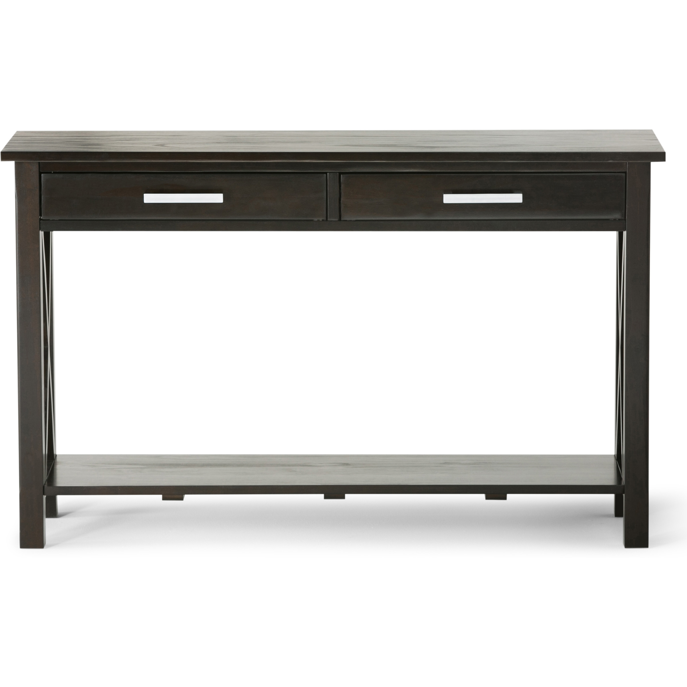 Kitchener Solid Wood 47 inch Wide Contemporary Console Sofa Table in Hickory Brown
