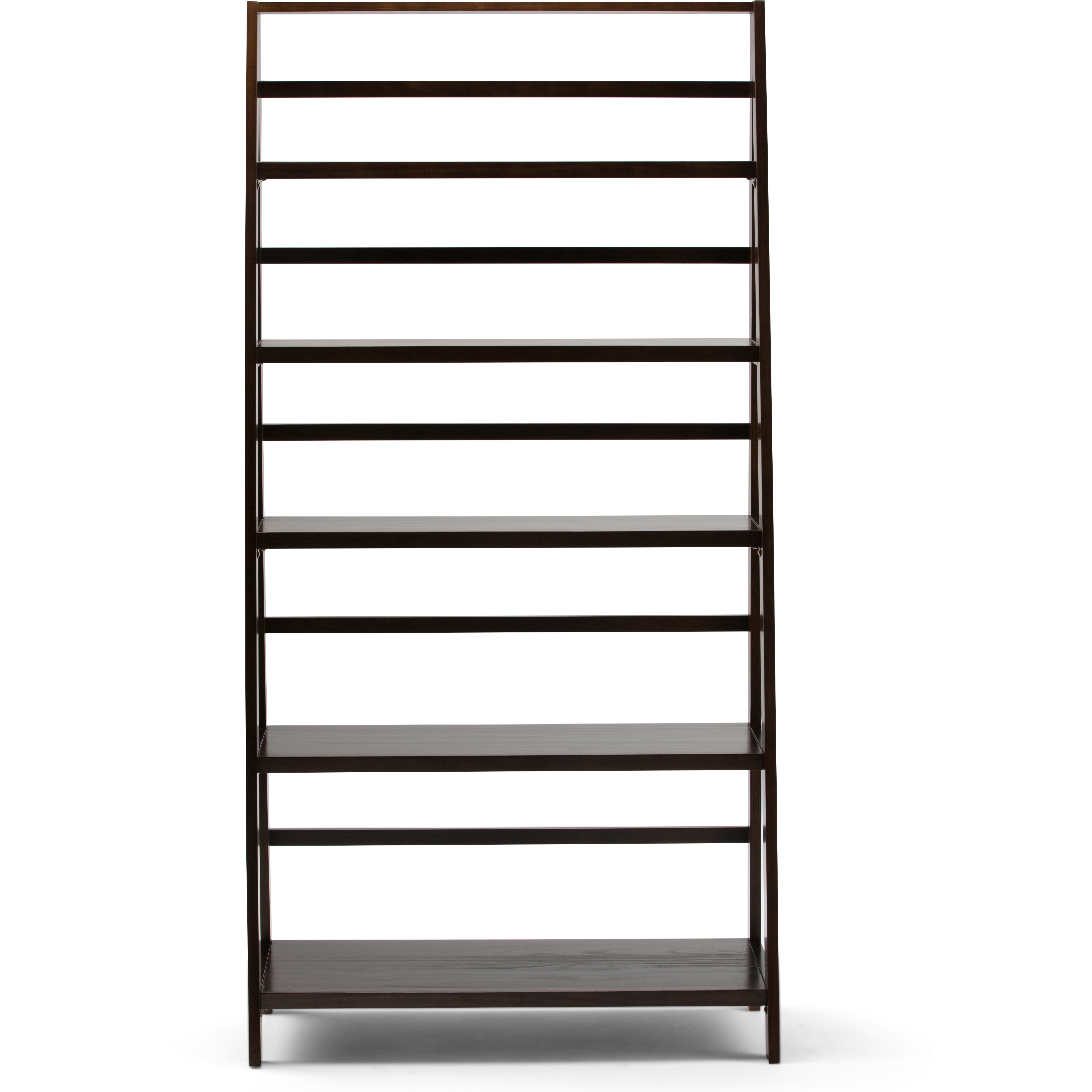Acadian SOLID WOOD 72 inch x 36 inch Transitional Wide Bookcase in Brunette Brown