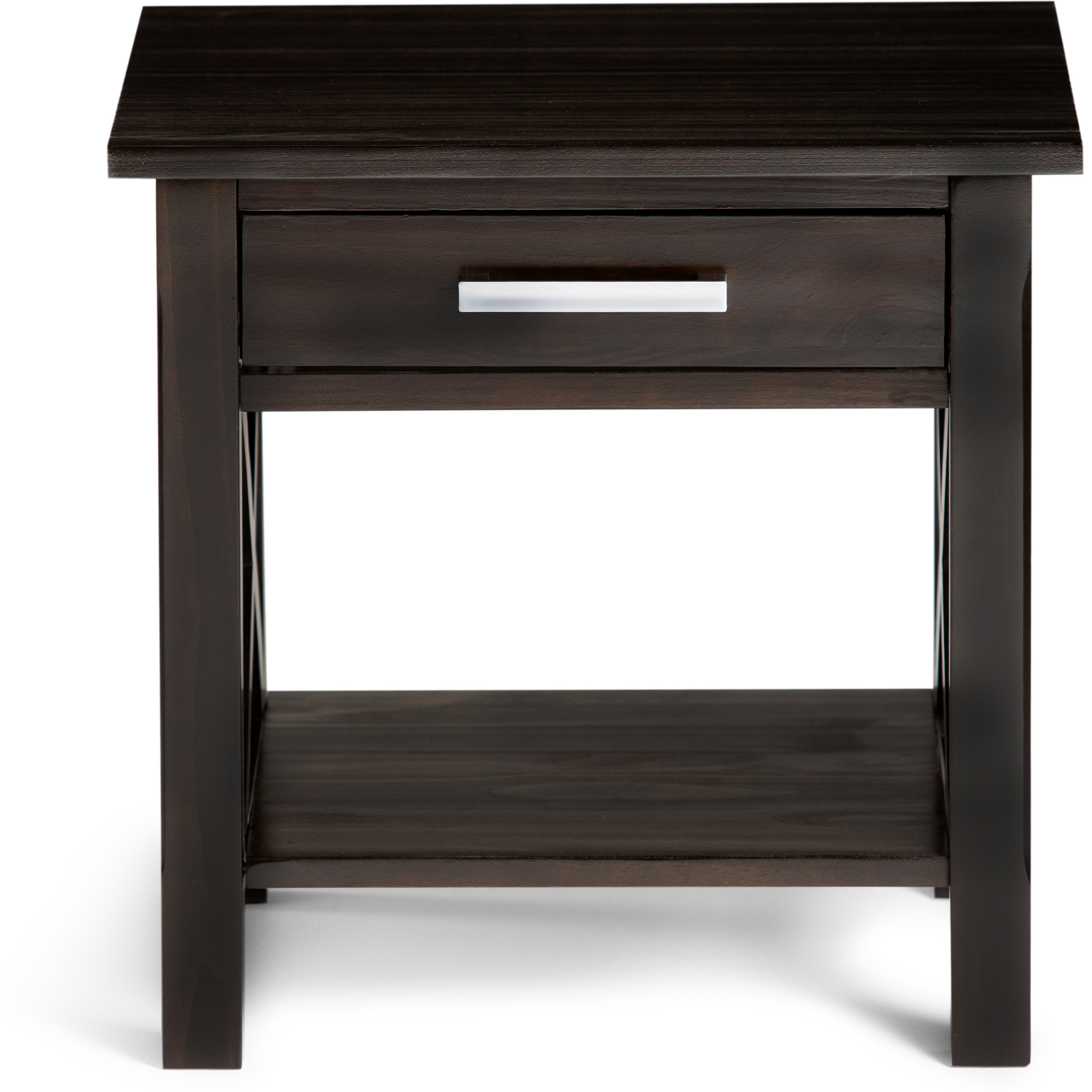 Kitchener Solid Wood 21 inch Wide Square Contemporary End Side Table in Hickory Brown
