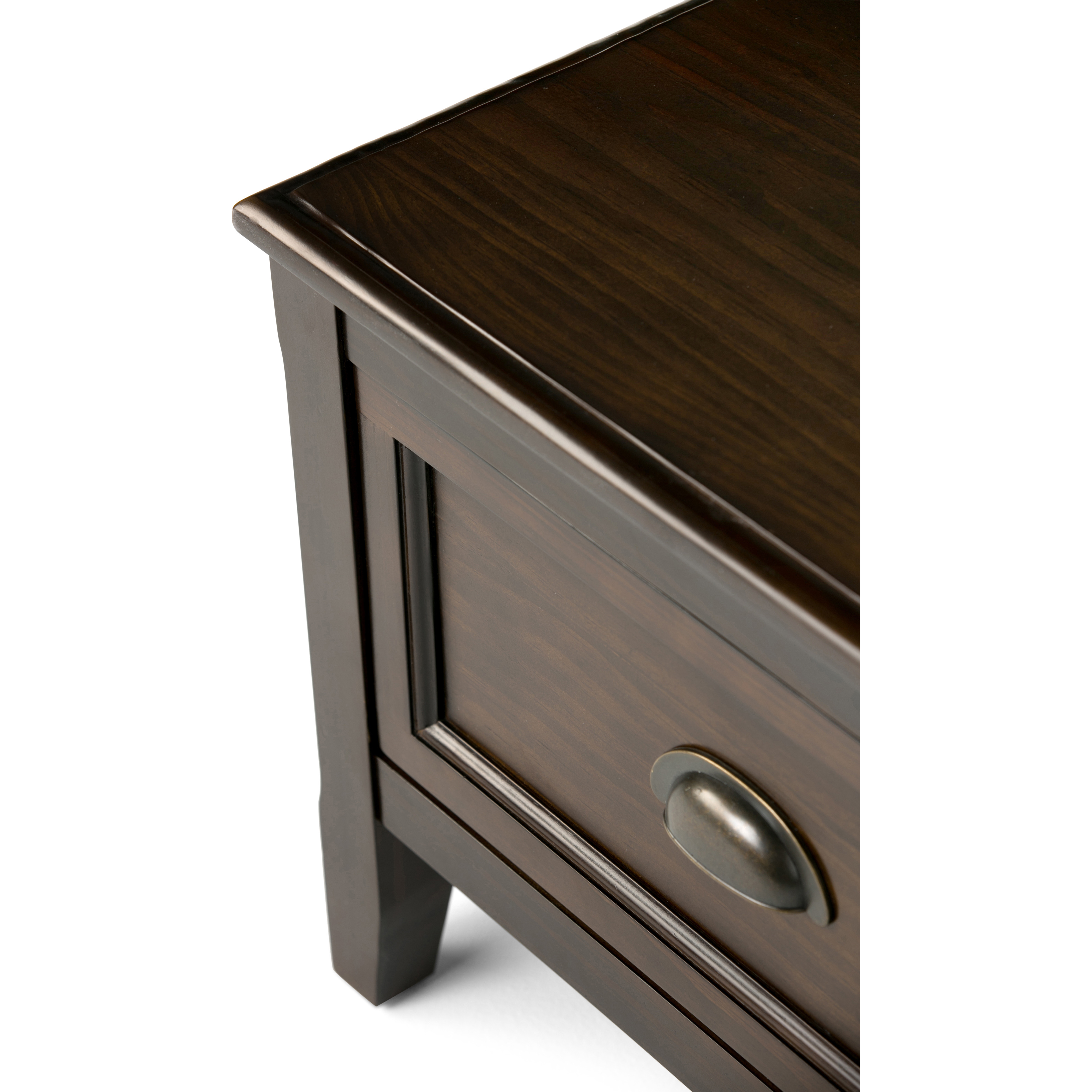 Burlington SOLID WOOD 42 inch Wide Transitional Entryway Storage Bench with Drawers in Mahogany Brown