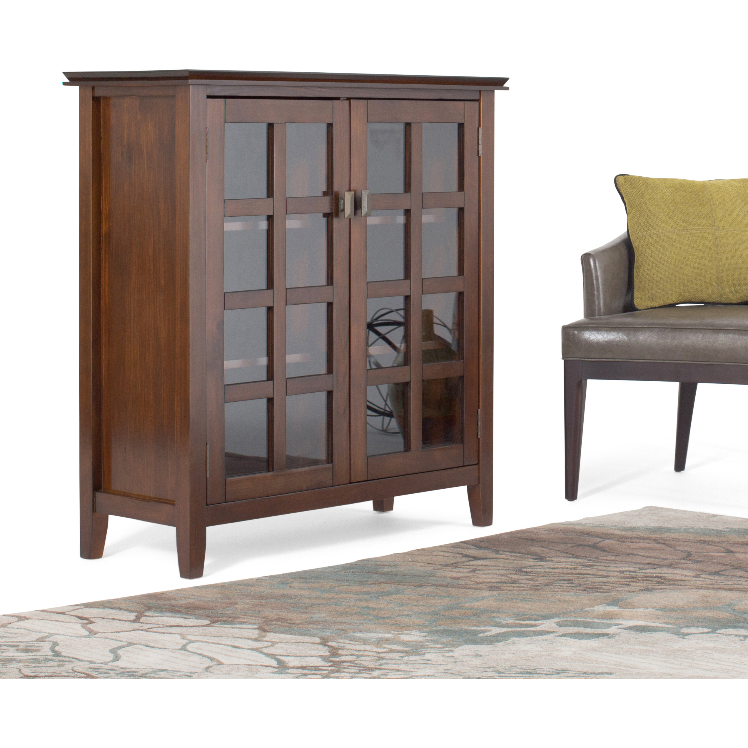 Artisan SOLID WOOD 38 inch Wide Transitional Medium Storage Cabinet in Russet Brown