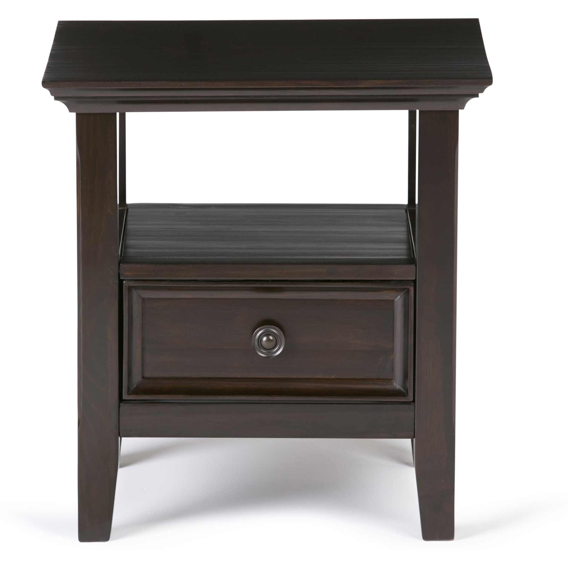 Amherst SOLID WOOD 19 inch Wide Square Transitional End Table in Hickory Brown