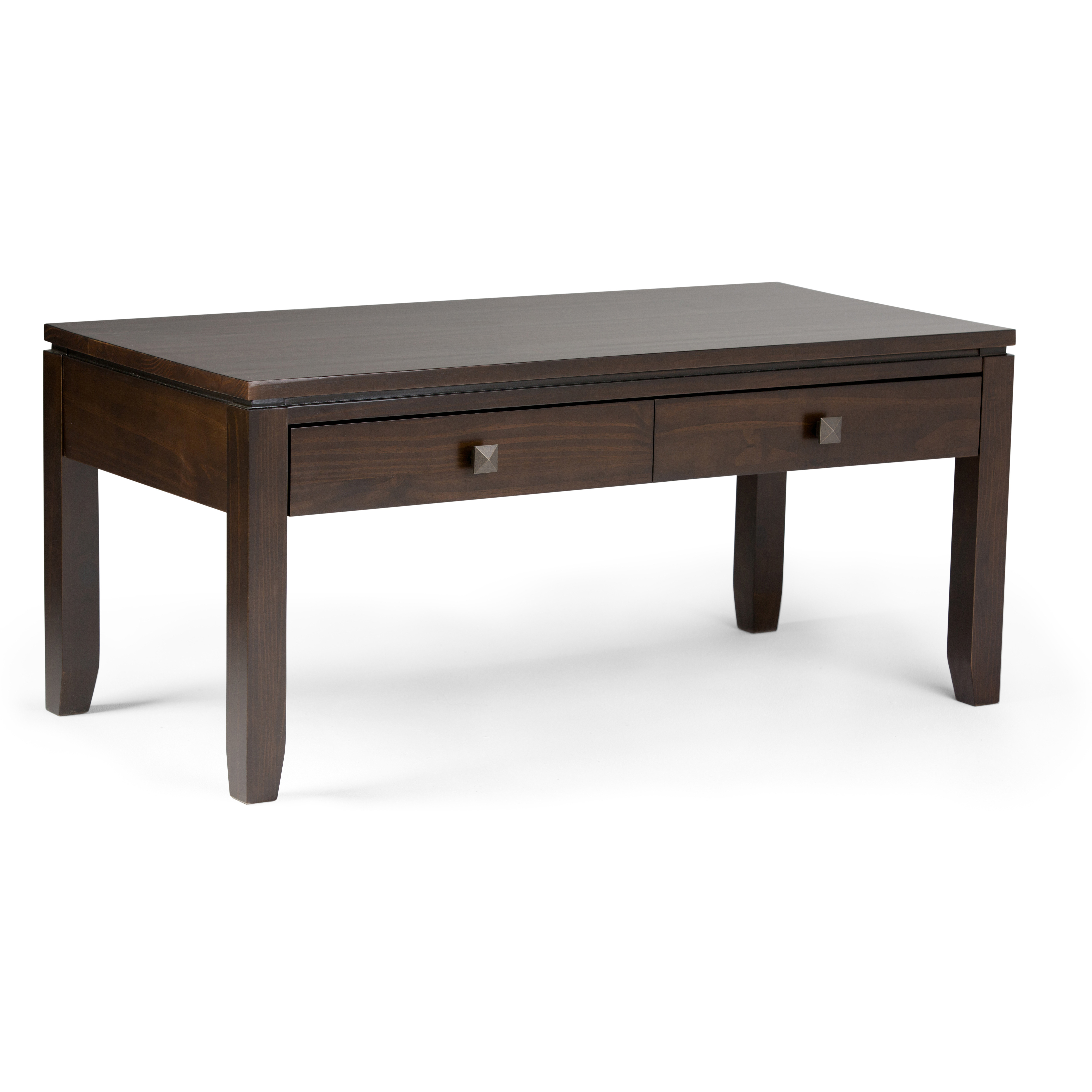 Cosmopolitan Solid Wood 42 inch Wide Rectangle Contemporary Coffee Table in Mahogany Brown