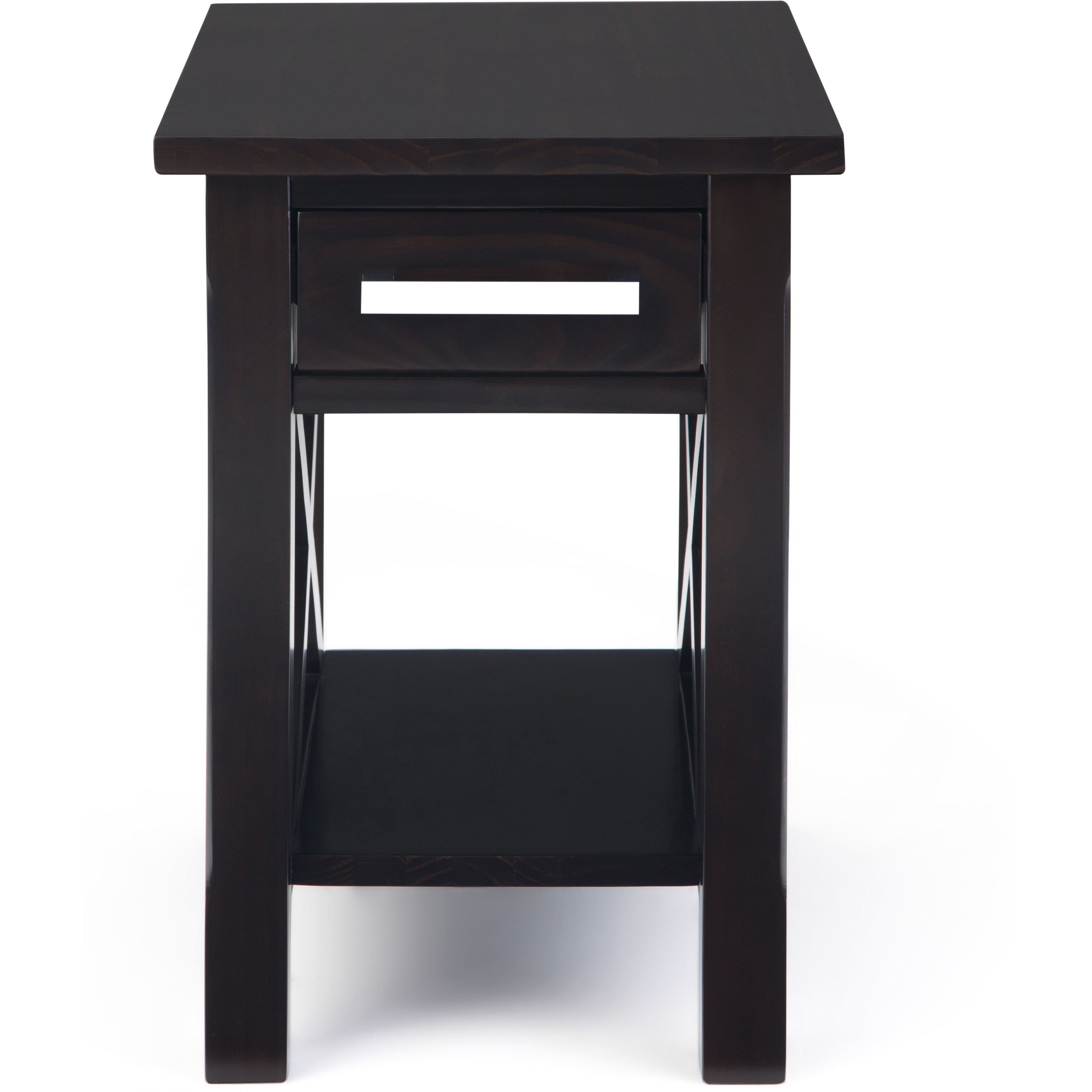 Kitchener Solid Wood 14 inch Wide Rectangle Contemporary Narrow Side Table in Hickory Brown