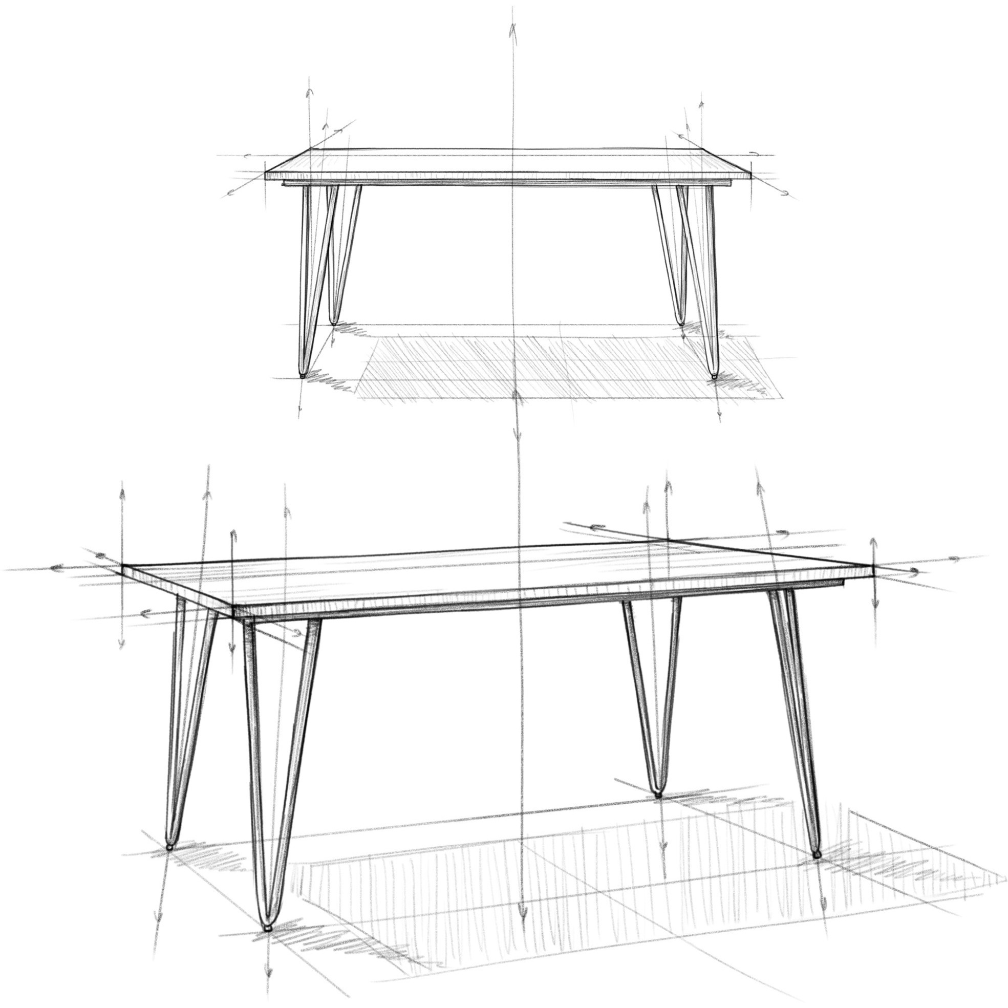 Hunter SOLID MANGO WOOD and Metal 66 inch x 40 inch Rectangle Industrial Dining Table in Natural