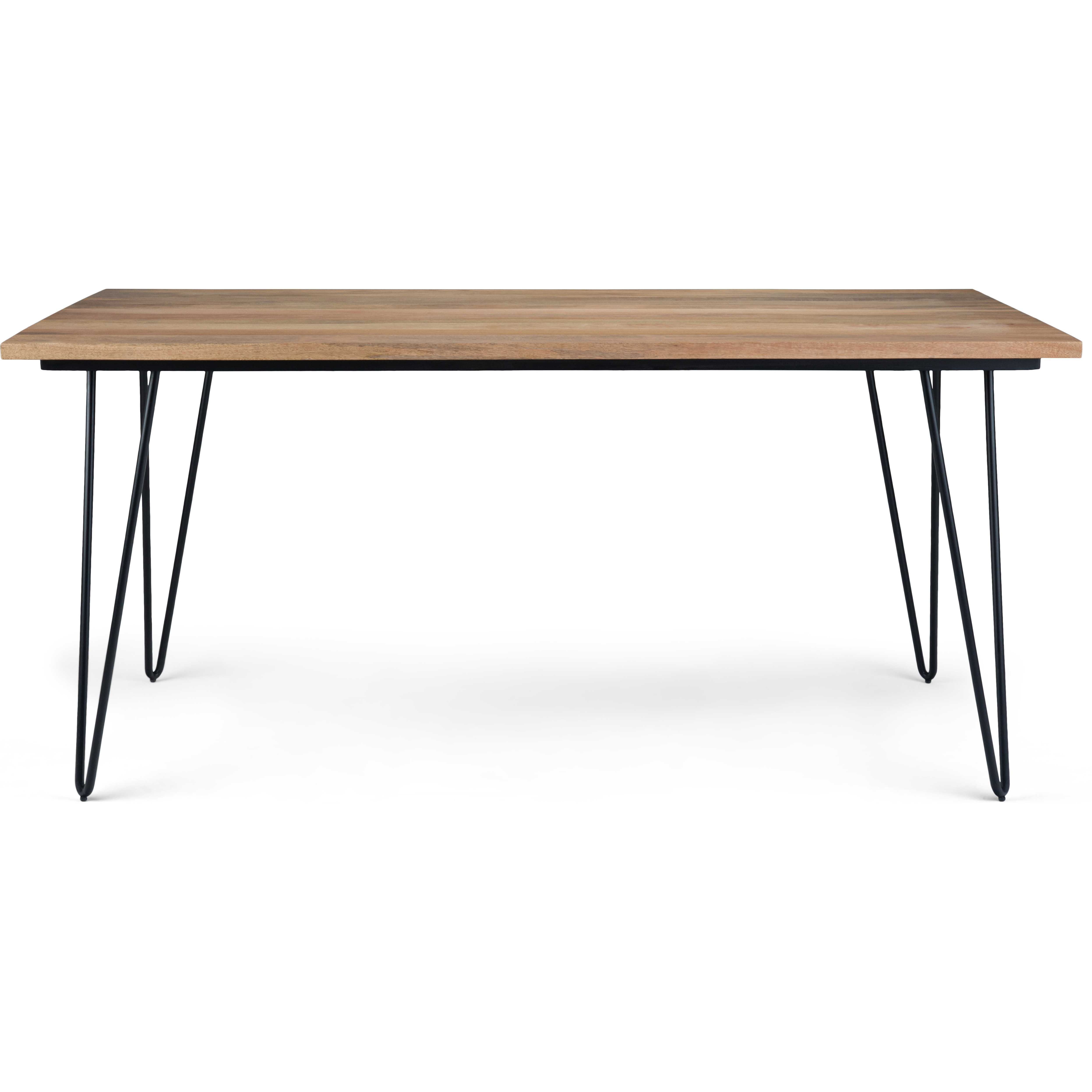 Hunter SOLID MANGO WOOD and Metal 66 inch x 40 inch Rectangle Industrial Dining Table in Natural