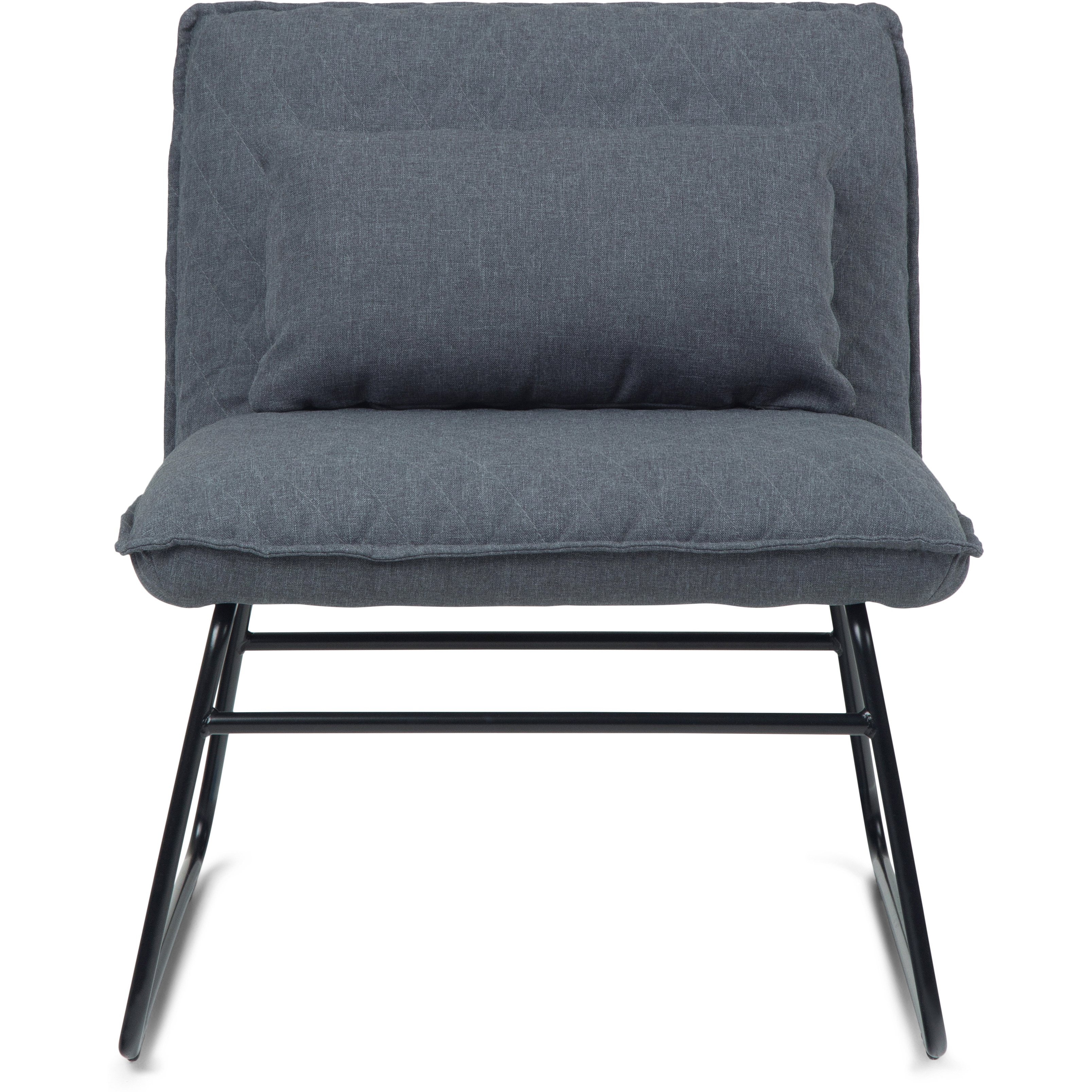 Burke 25 inch Wide Modern Accent chair with Lumbar Pillow in Grey Linen Look Fabric