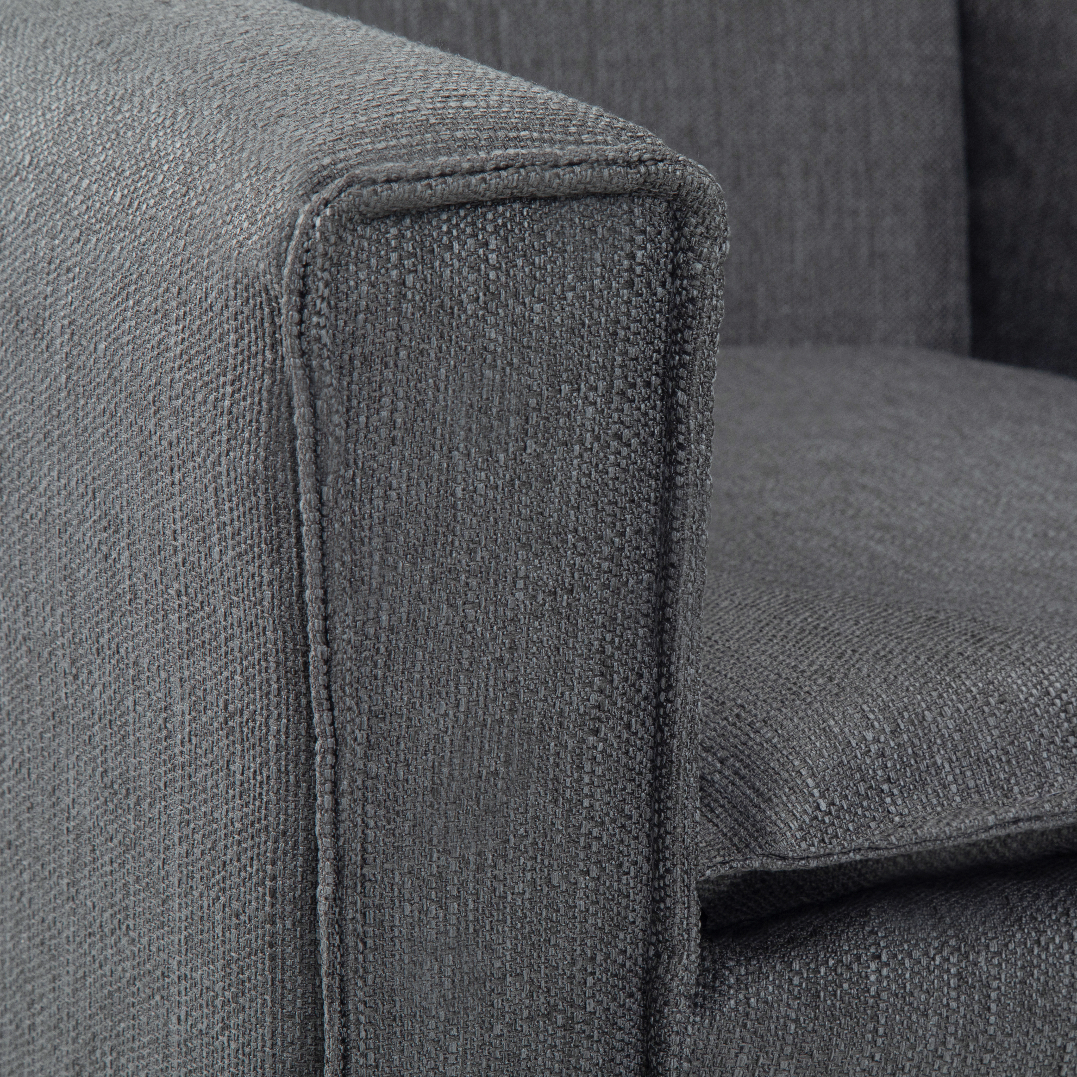 Warren 28 inch Wide Mid Century Modern Accent Chair in Slate Grey Woven Fabric