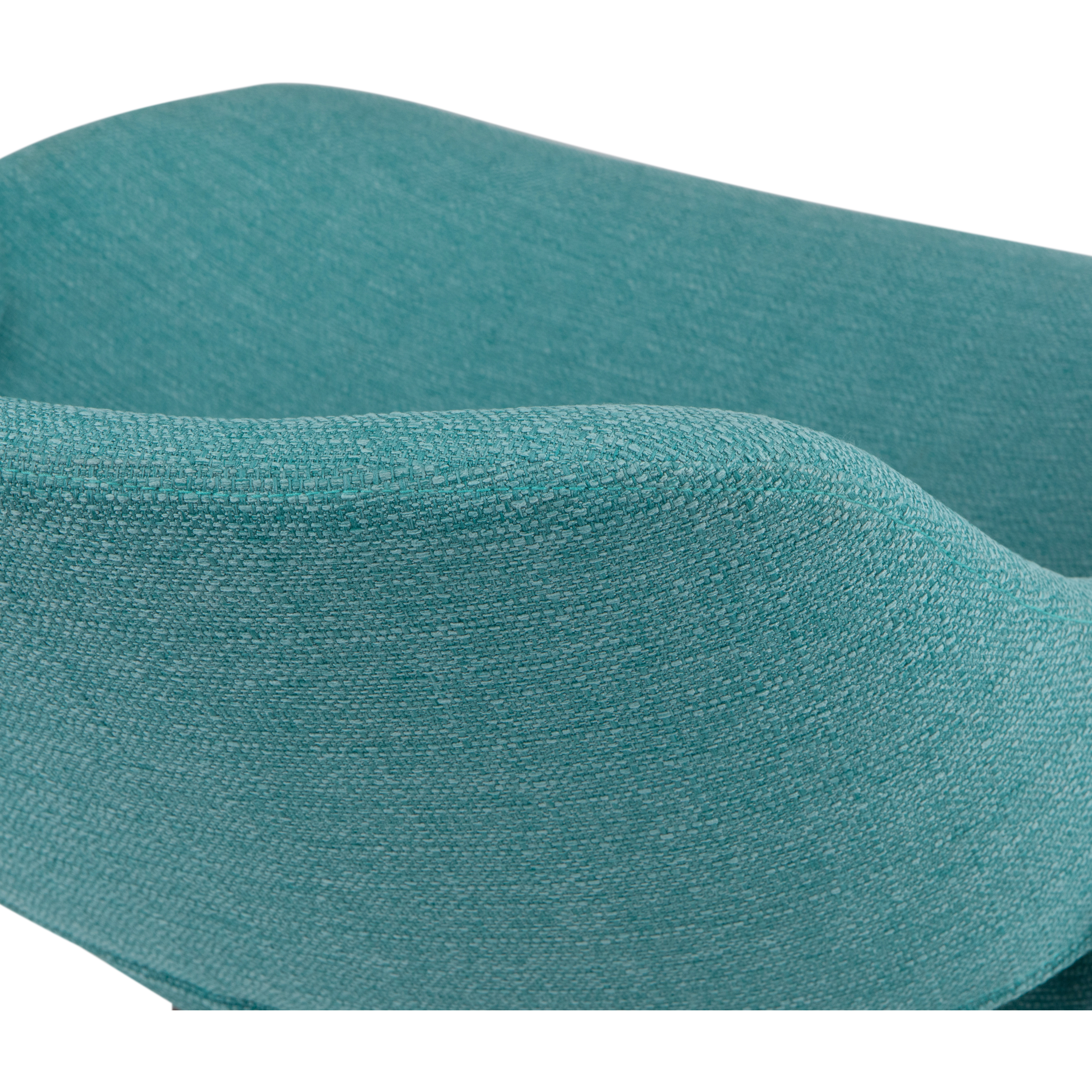 Malden Mid Century Modern Bentwood Dining Chair in Turquoise Blue Woven Fabric