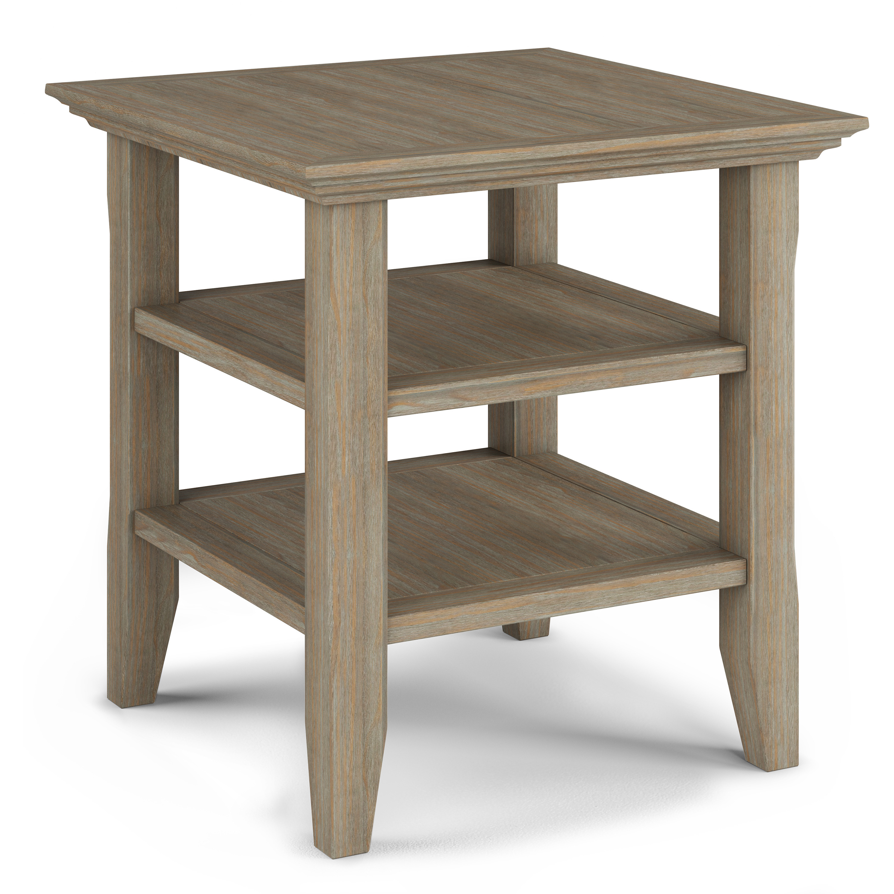 Acadian SOLID WOOD End Table in Distressed Grey